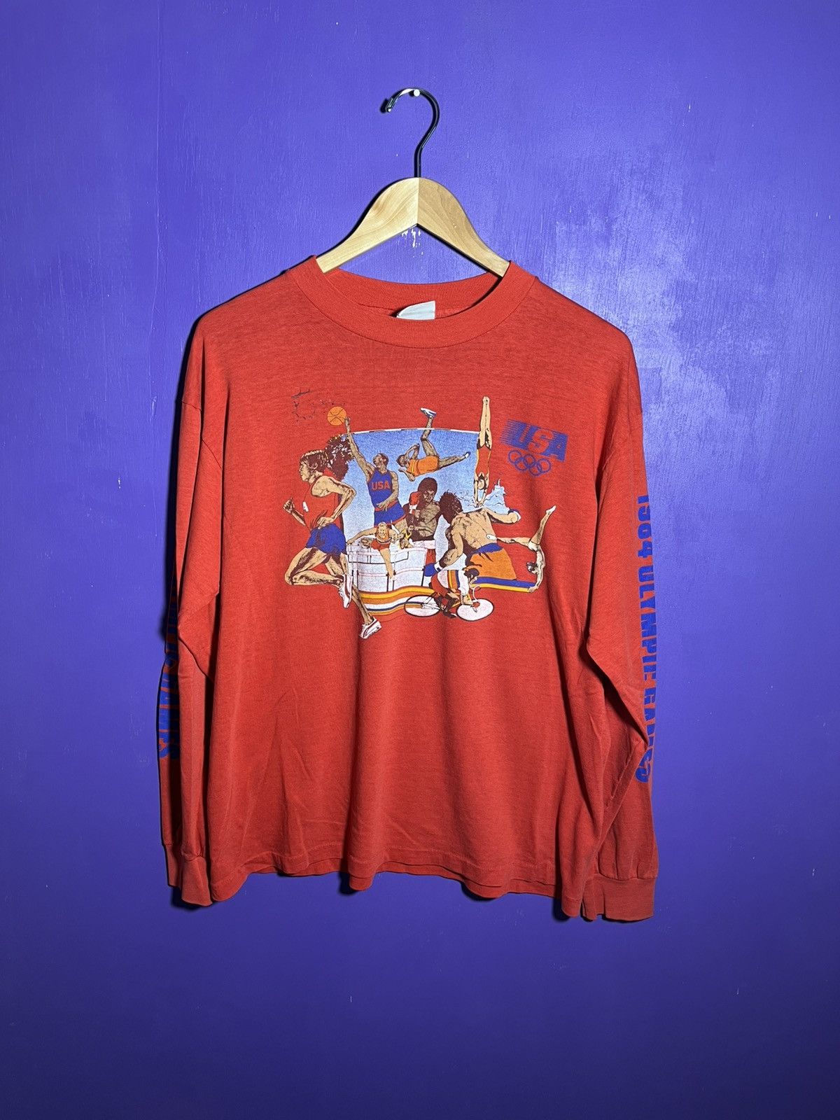 Levi's × USA Olympics × Vintage Vintage Levis 1984 Olympics games long-sleeve t-shirt Size US L / EU 52-54 / 3 - 1 Thumbnail