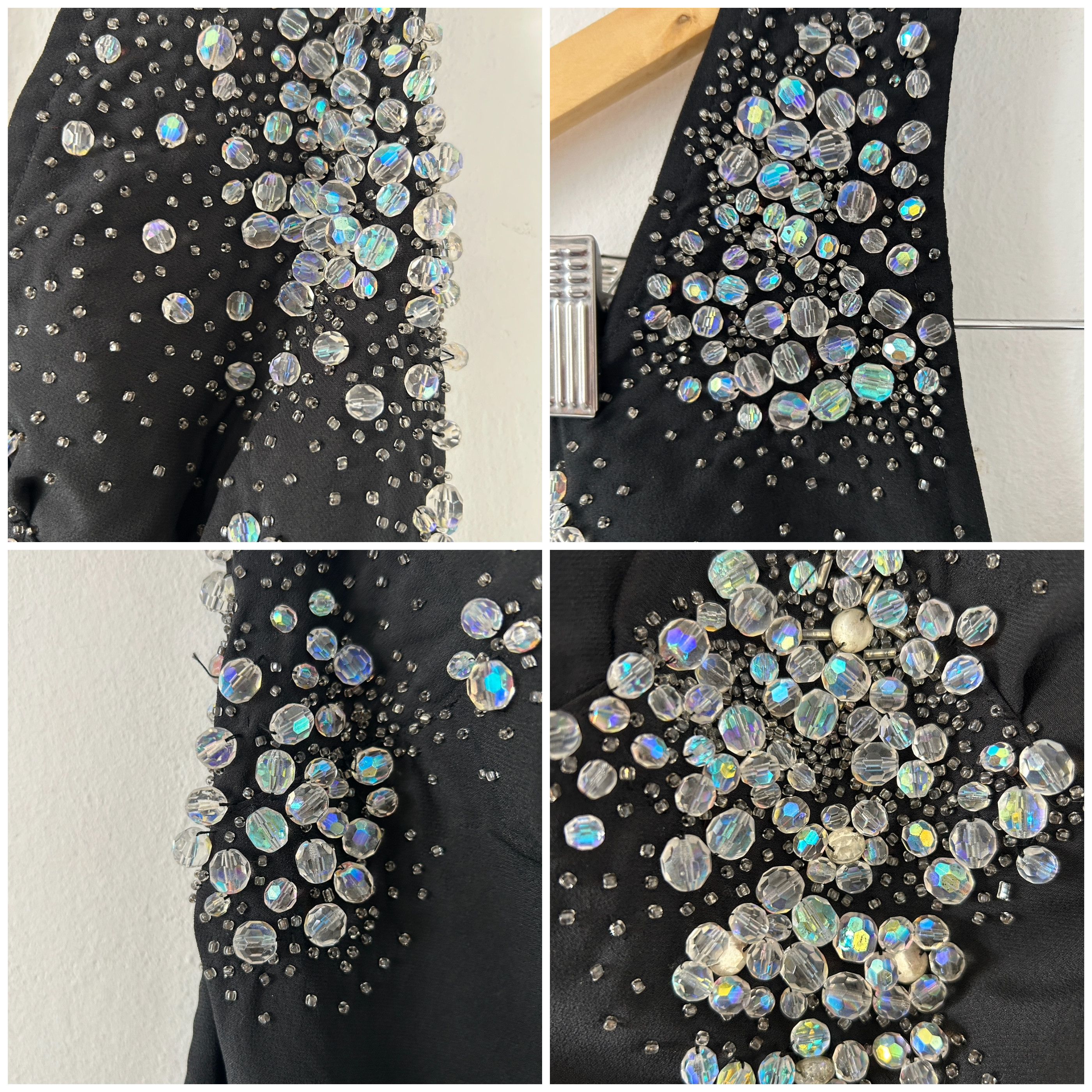 Vintage Vintage 90s Black Beaded Halter Gown Size M / US 6-8 / IT 42-44 - 11 Thumbnail