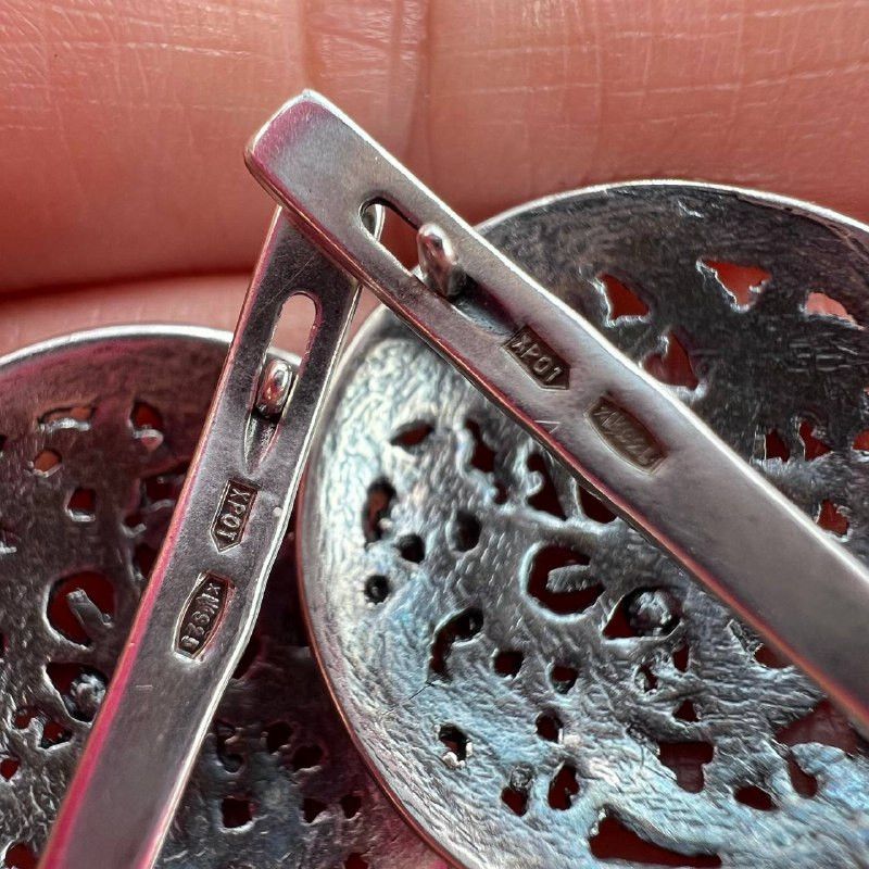 Vintage Vintage Sterling Silver 925 Filigree Clip On Earrings 8.6g Size ONE SIZE - 7 Thumbnail