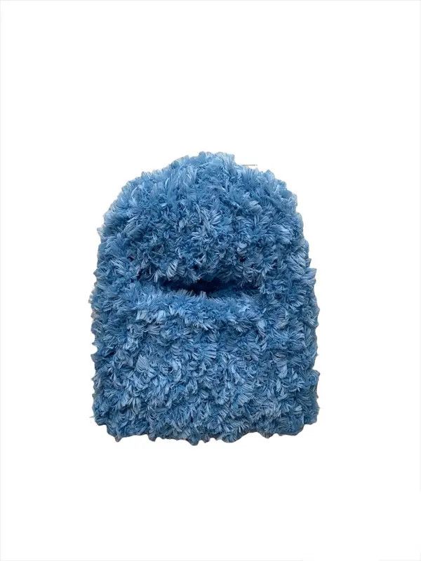 Handmade Knitted Shaggy Fluffy Mohair Balaclava Bunny Style Size ONE SIZE - 2 Thumbnail
