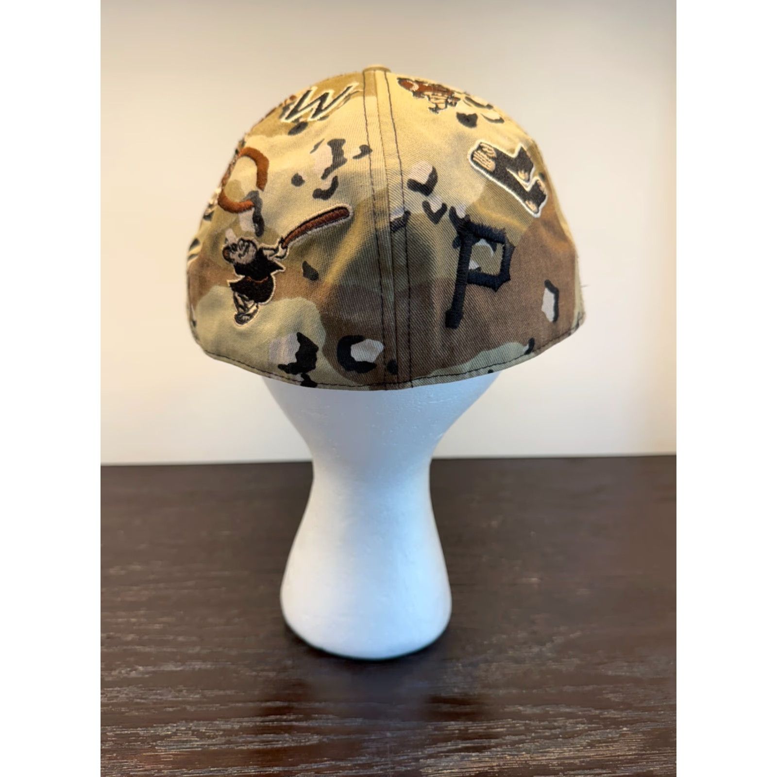 New Era VINTAGE Cooperstown Collection Baseball Cap Mens Fitted 7 3/8 Beige Camo Cotton 59Fifty USA Size ONE SIZE - 4 Thumbnail