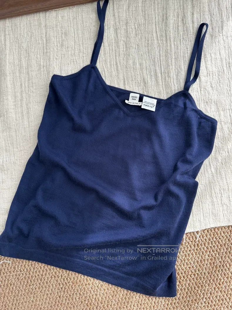 Hermes Hermes Cashmere camisole top, baby blue Size M / US 6-8 / IT 42-44 - 2 Thumbnail