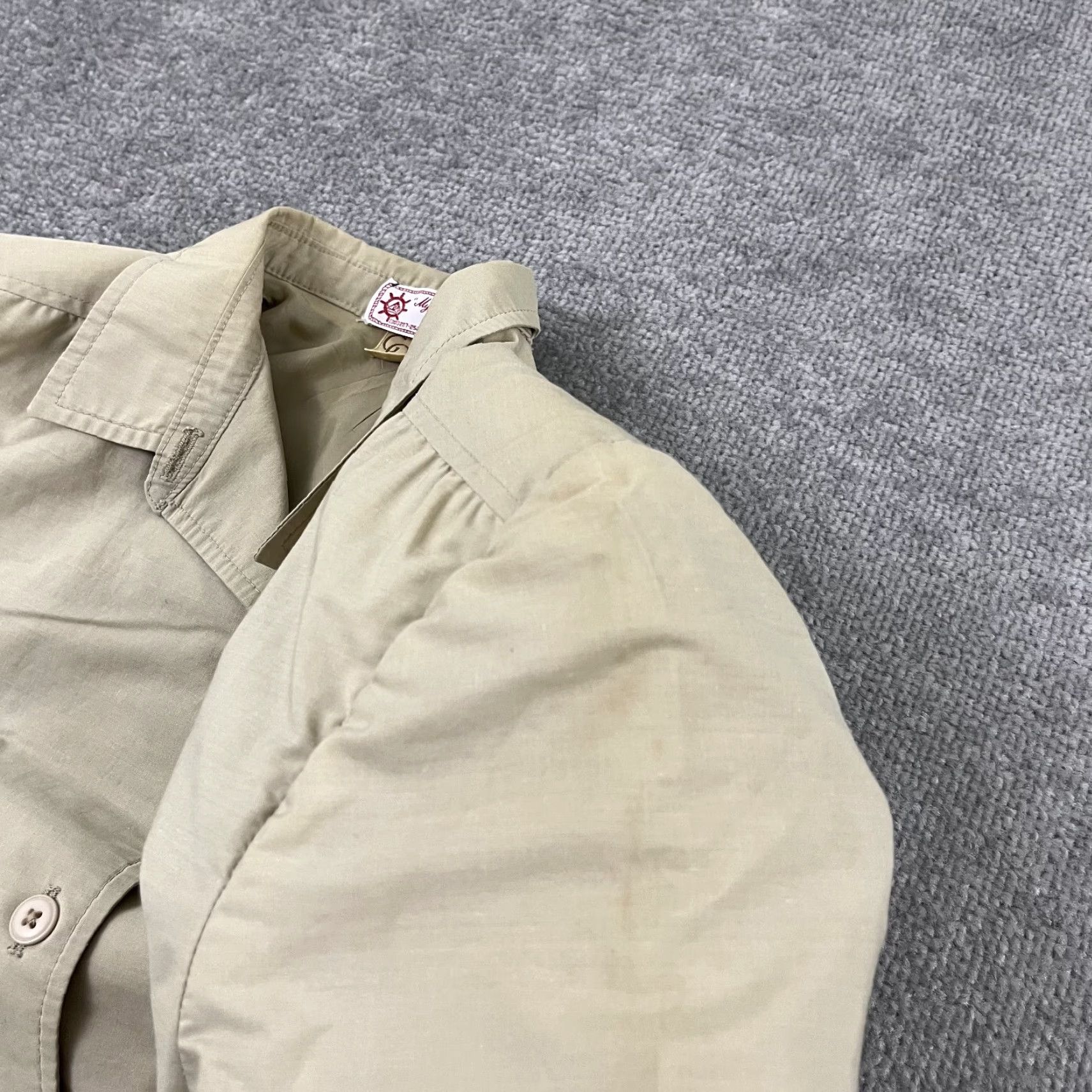 Vintage VINTAGE Gordons Captain’s Lady Shirt Women Size L Cotton Blend Brown Nautical 14 M/L Regular Short Sleeve Button-Up Mens Womens Girls Boys Size L / US 10 / IT 46 - 7 Thumbnail