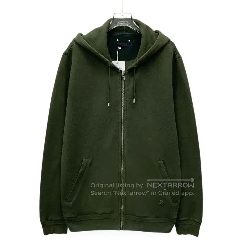 Louis Vuitton Louis Vuitton Olive Green Zip-Up Hoodie . Size US XL / EU 56 / 4 - 1 Thumbnail