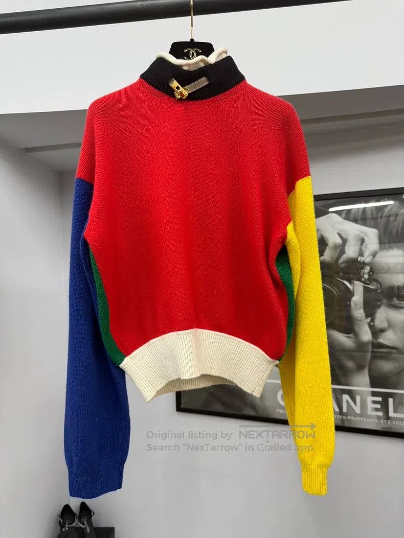 Hermes Hermes Mondrian-style color-blocking cashmere knitwear Size XXS / US 00 / IT 34 - 1 Thumbnail