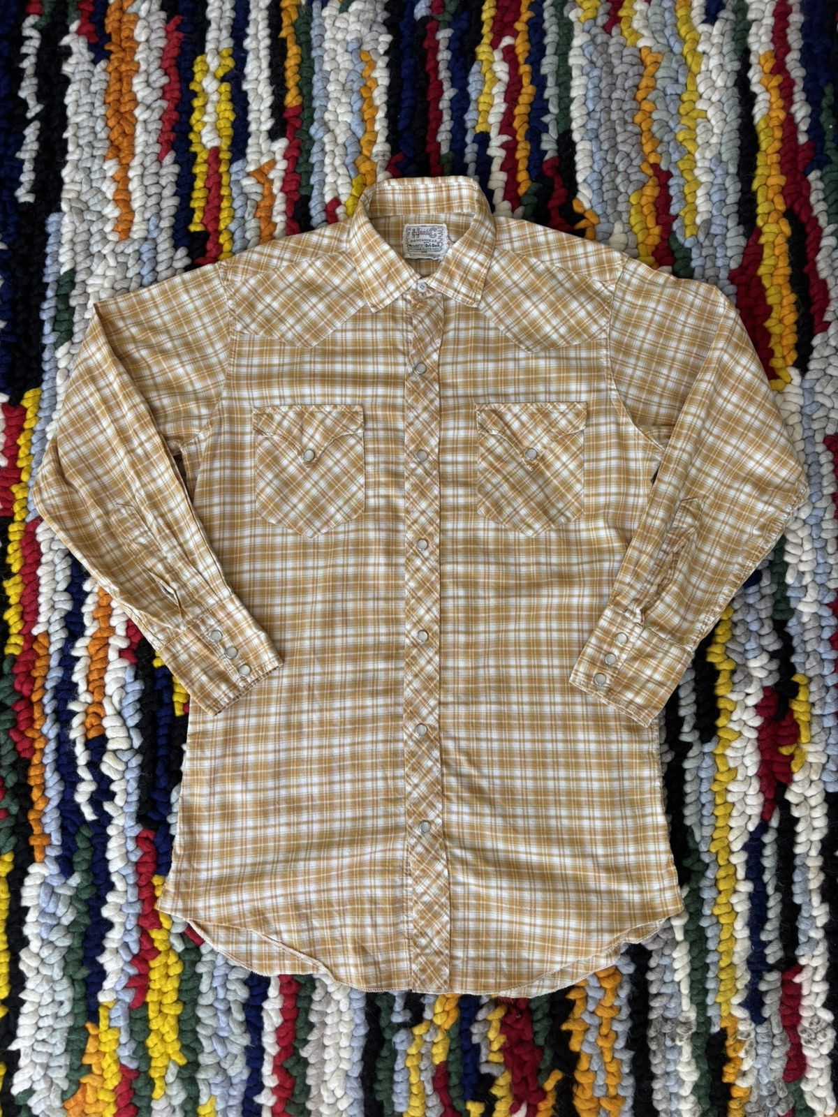 Levi's Vintage Clothing 1960s H Bar C Ranchwear Western Pear-Snap Shirt Yellow Size US M / EU 48-50 / 2 - 1 Thumbnail