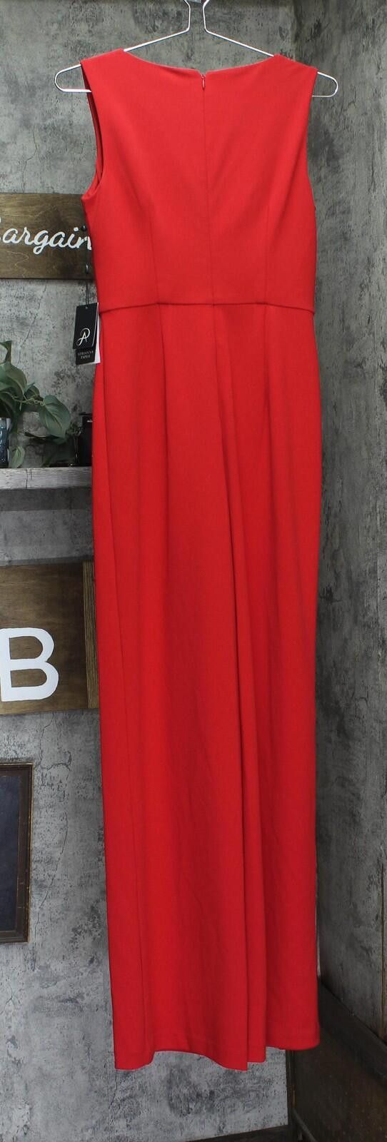 Other Adrianna Papell Knit Crepe Ruffle Jumpsuit Super Red 2 Size 26" / US 2 / IT 38 - 2 Thumbnail