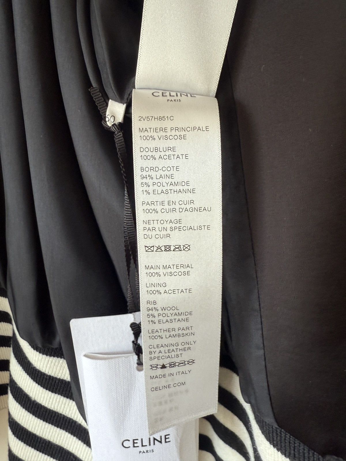 Celine × Hedi Slimane Celine Teddy Bomber Silk Studded Leather Palm Tree Size US M / EU 48-50 / 2 - 7 Thumbnail
