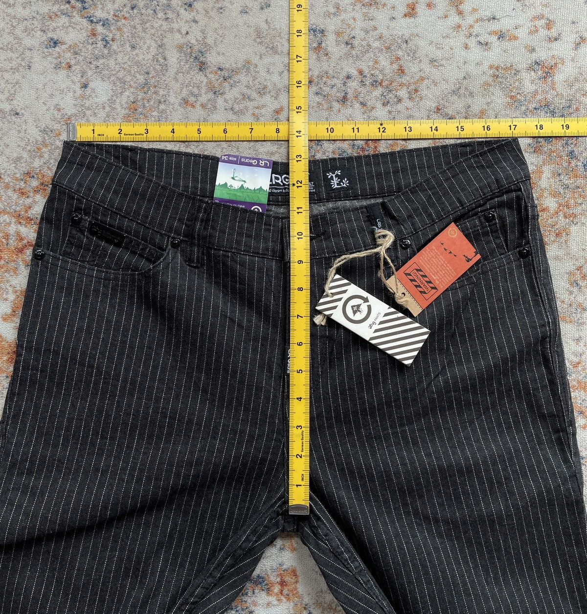 If Six Was Nine LR GEANS STRIPE TRUE STRAIGHT STRETCH Size US 34 / EU 50 - 8 Thumbnail