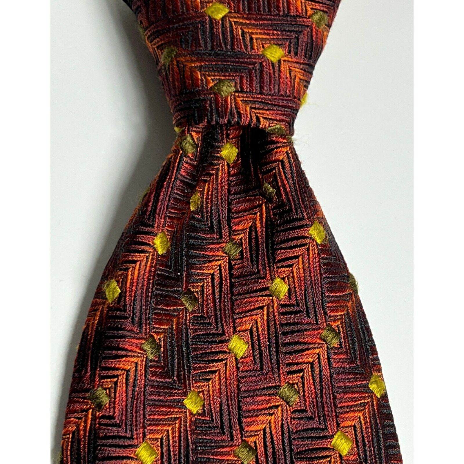 Ermenegildo Zegna Ermenegildo Zegna Italy Made Men's Brown Gold 100% Silk Tie Size ONE SIZE - 5 Thumbnail