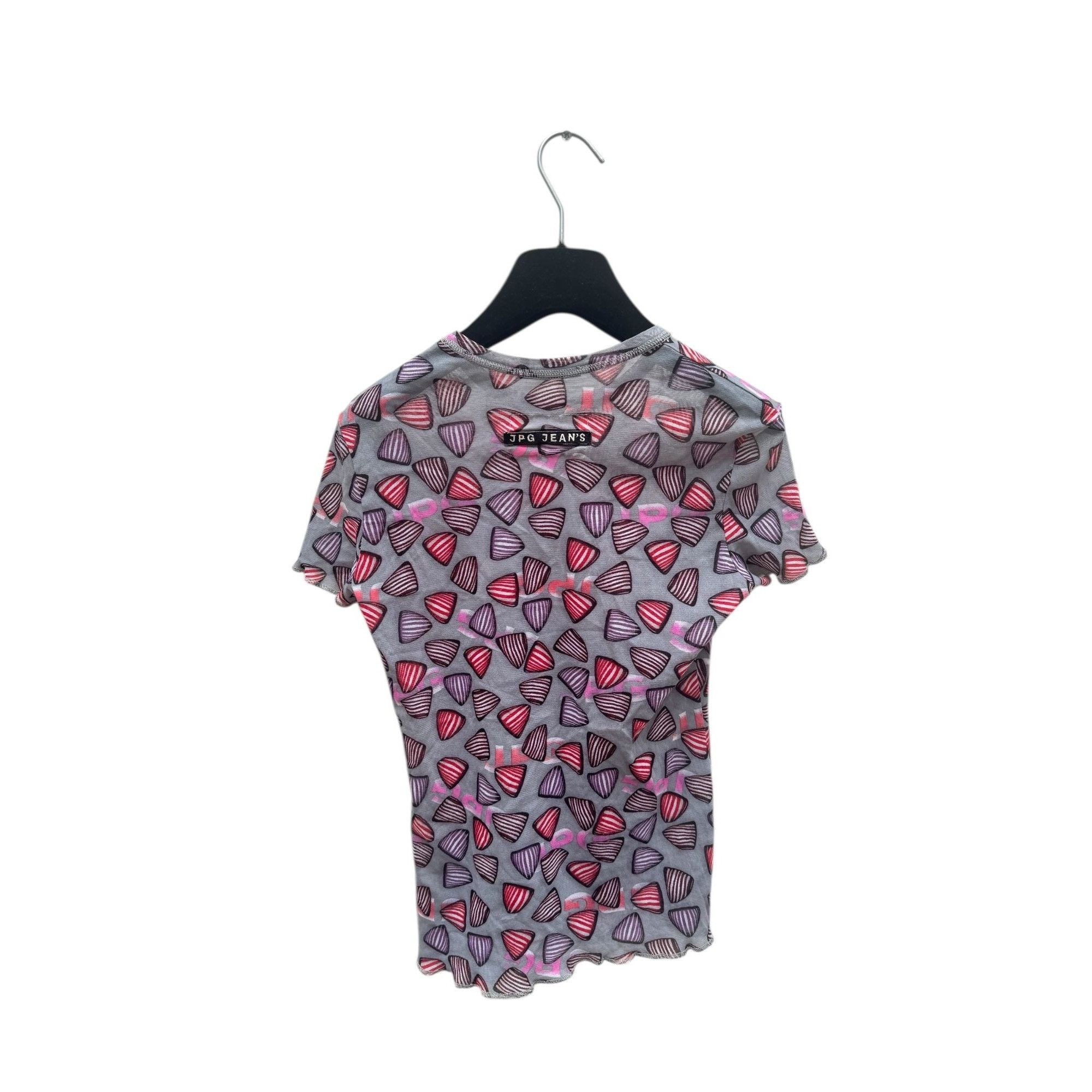 Jean Paul Gaultier Vintage Unisex Mesh Printed T-Shirt Size L / US 10 / IT 46 - 4 Thumbnail