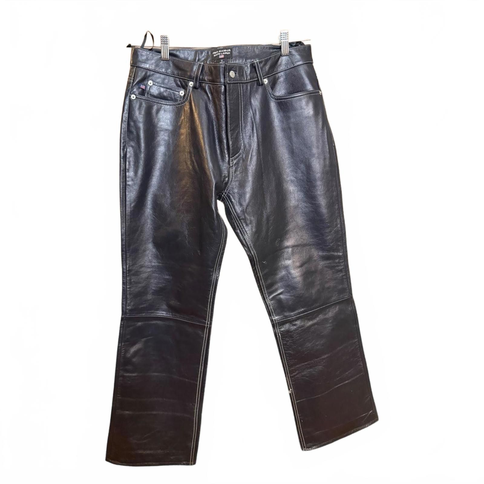Other Polo Jeans Co. Ralph Lauren Black Leather Pants Size 34" / US 12 / IT 48 - 1 Thumbnail