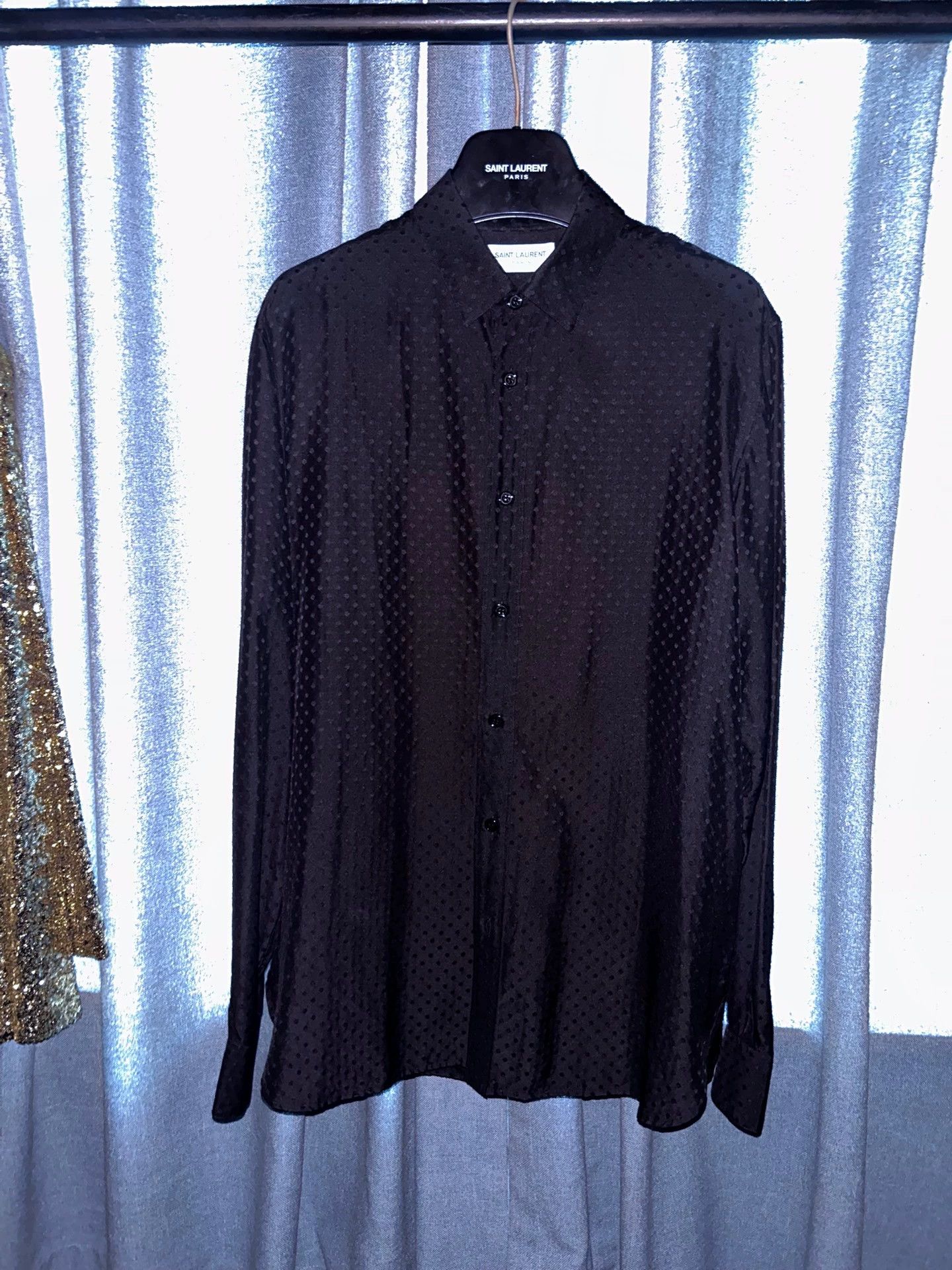 Saint Laurent Paris SAINT LAURENT 2014SS Silk Polka Dot Shirt M 40 Size US M / EU 48-50 / 2 - 1 Thumbnail