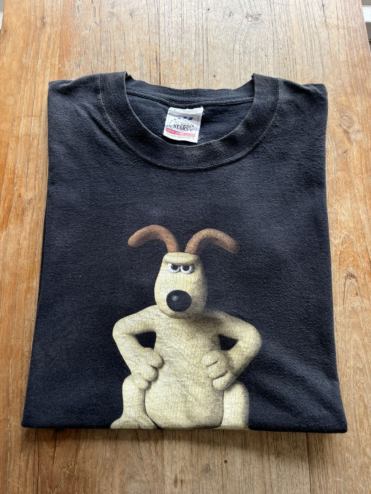 image of Cartoon Network x Vintage Wallace & Gromit 1989’S Make My Day Tshirt in Black, Men's (Size Large)