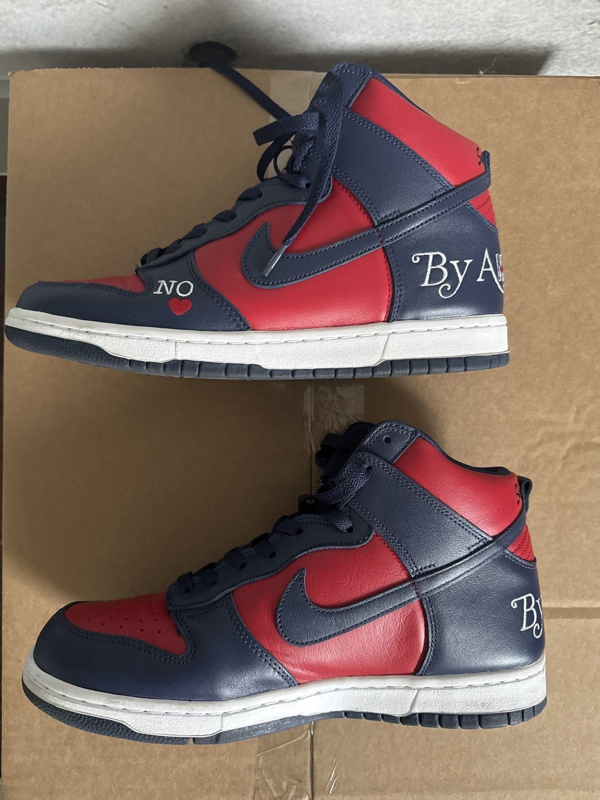 Nike × Supreme Nike SB Dunk High Supreme By Any Means Navy Size US 11 / EU 44 - 7 Thumbnail