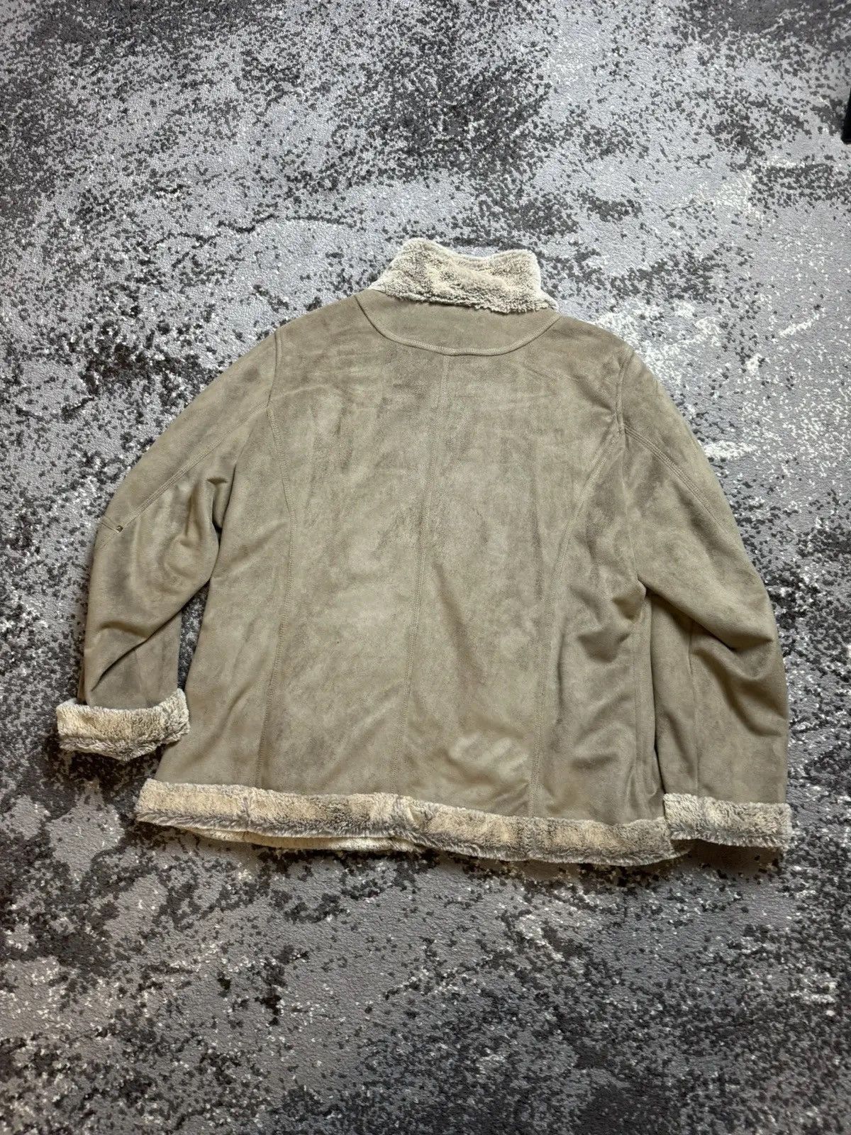Japanese Brand × Vintage Vintage Y2K Suede Leather Style Fur Faux Collar Sleeve Jack Size US M / EU 48-50 / 2 - 8 Thumbnail