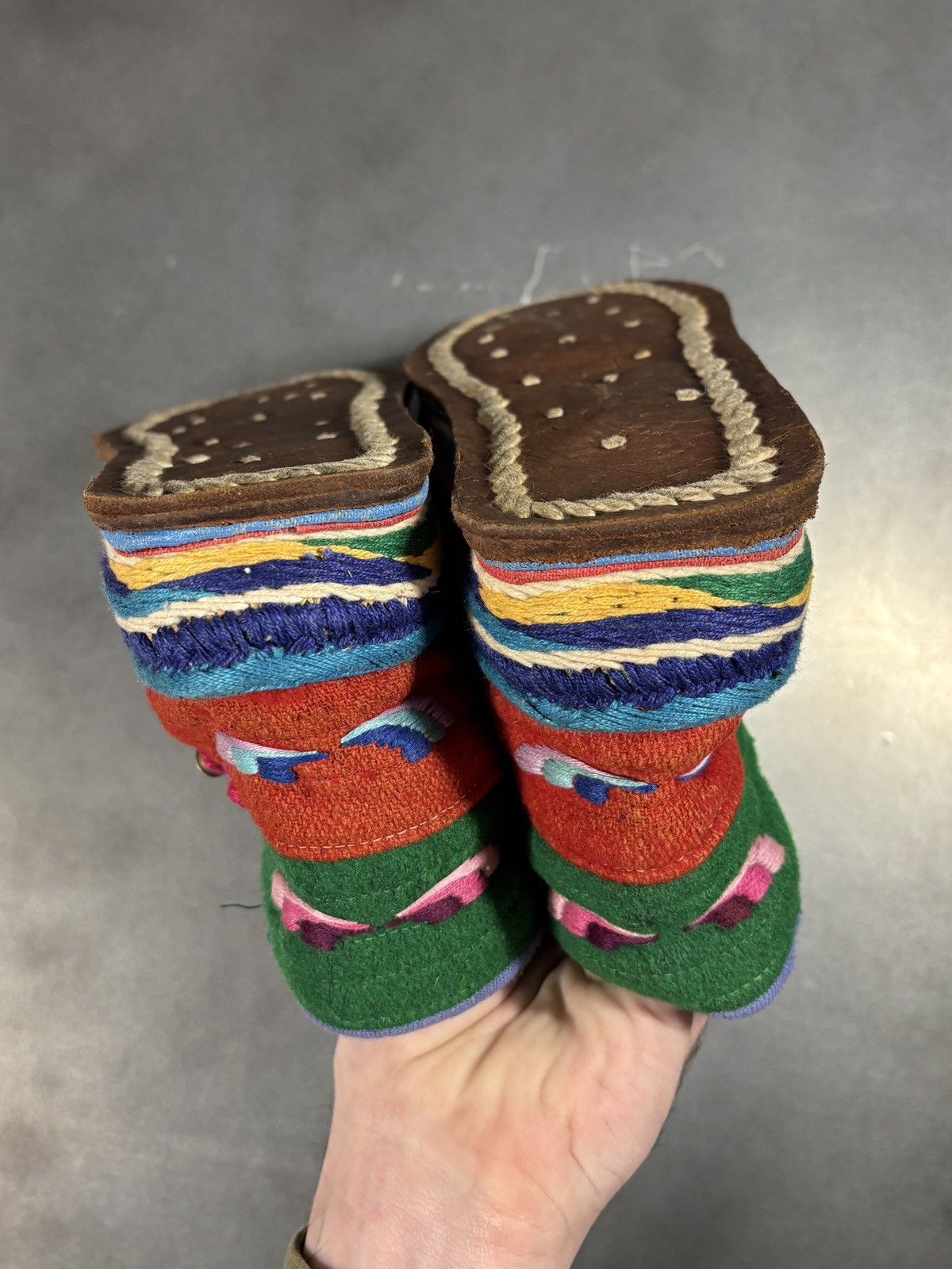 Vintage True Vintage Tibetan Boots Traditional Felt Lham 1970s Wool Size US 8.5 / IT 38.5 - 13 Thumbnail
