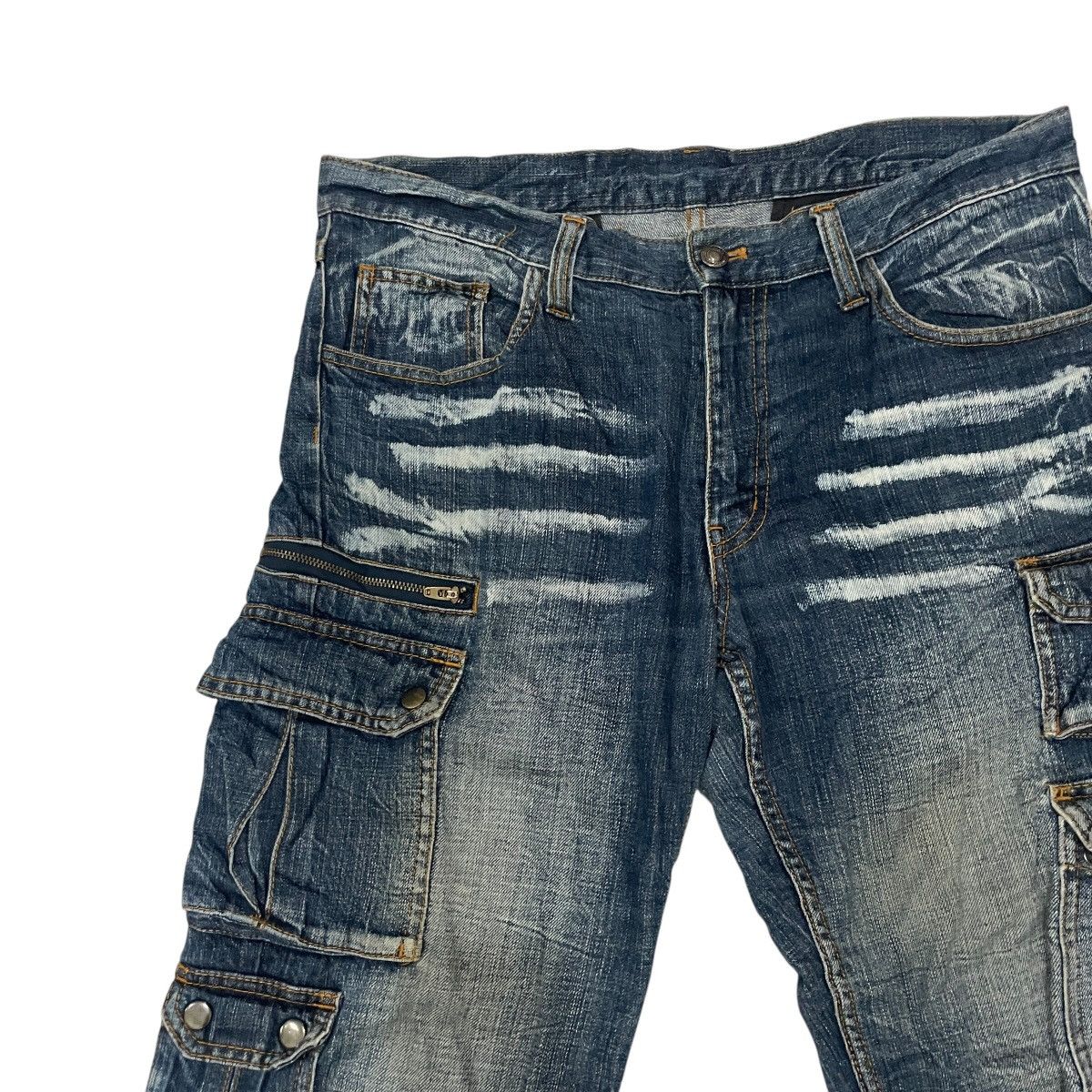 20471120 Vintage Japanese Designer Tactical Distressed Denim Size US 35 - 3 Thumbnail