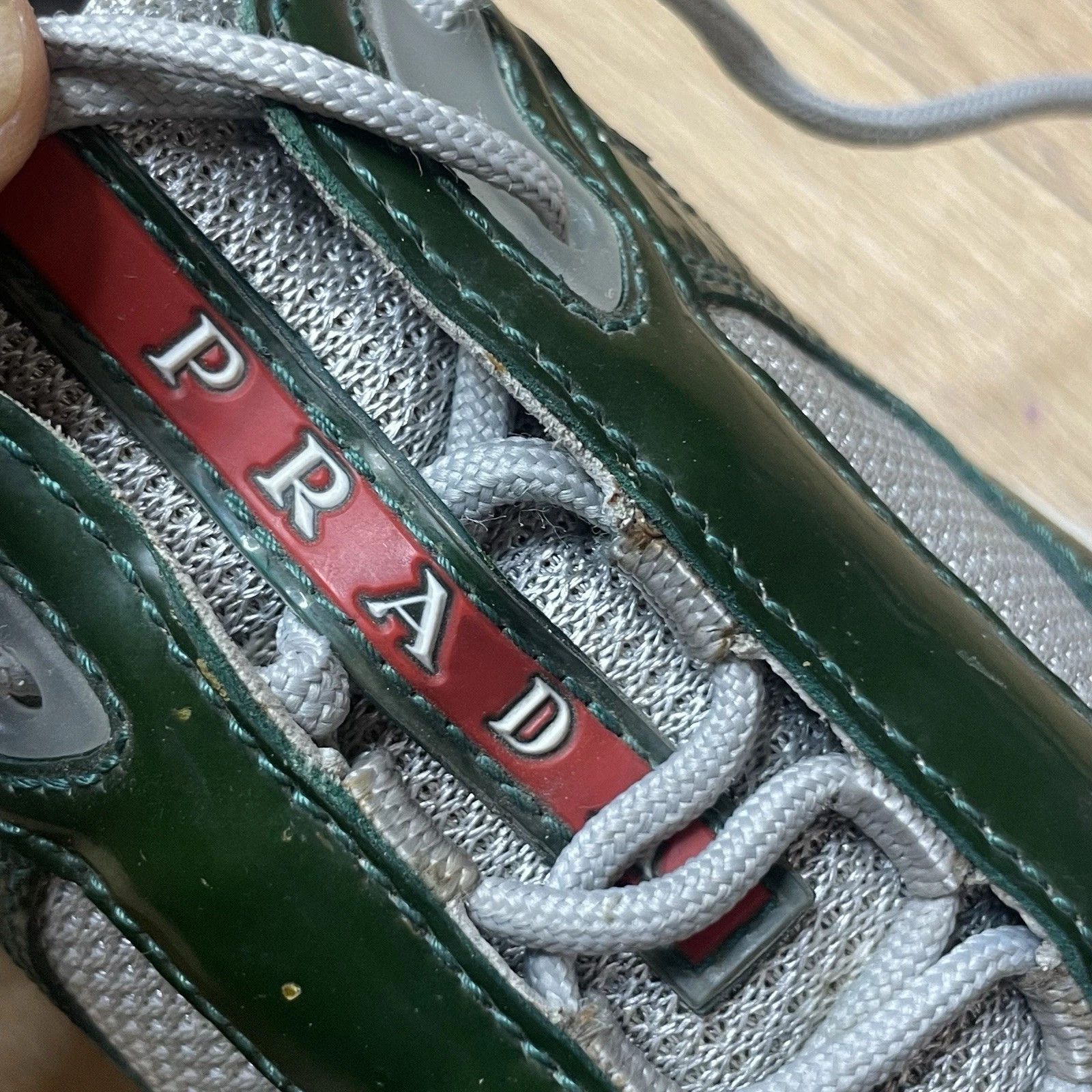 Prada Prada America's Cup Linea Rossa green Patent Leather Mesh Size US 8 / IT 38 - 13 Thumbnail