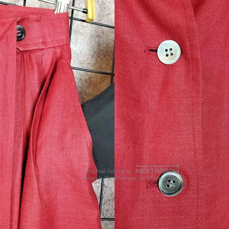 Other YSL Red Linen Midi Skirt for Summer . Size 29" - 4 Thumbnail