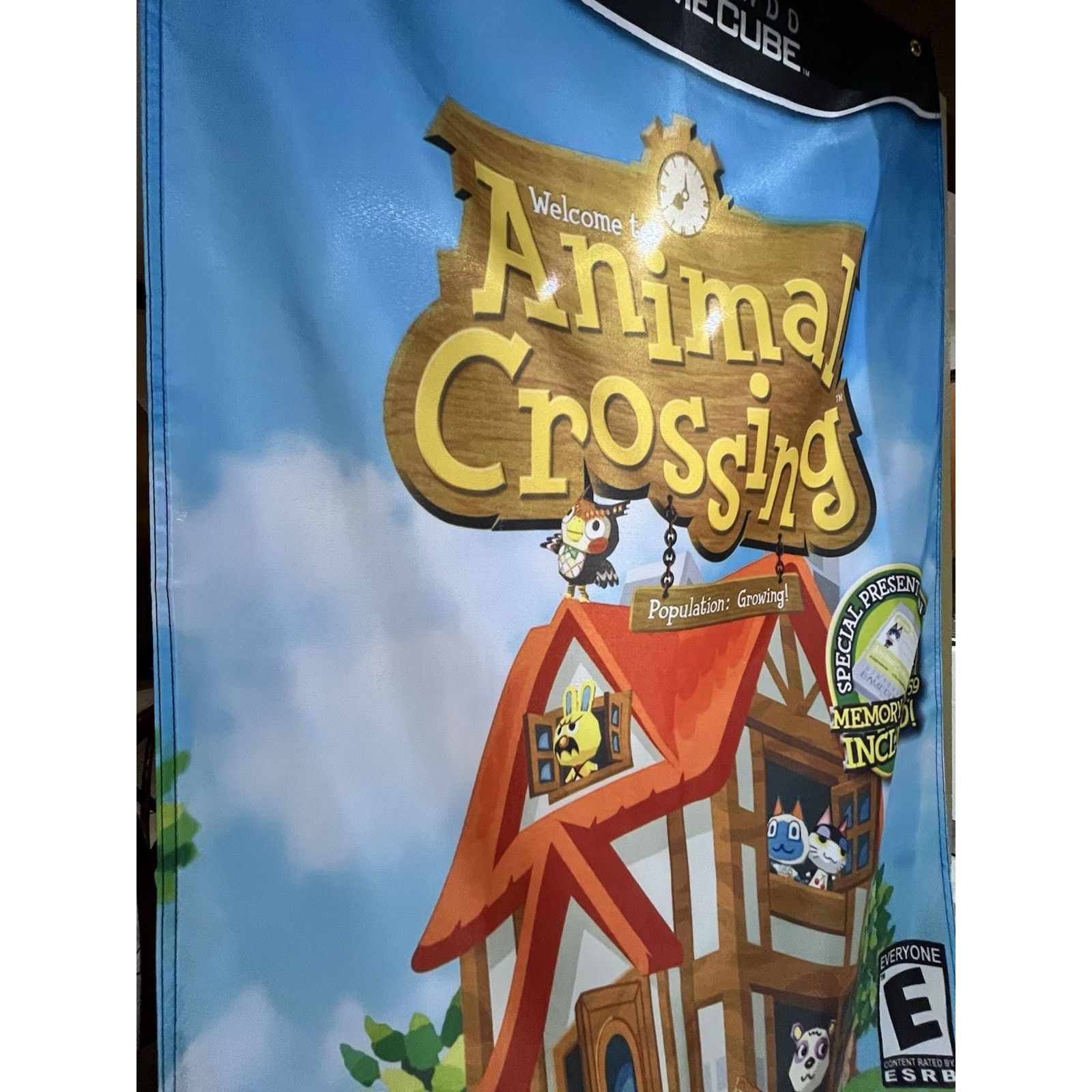 Nintendo Animal Crossing 5ft Flag Nintendo Gamecube 2005 Poster NGC Size ONE SIZE - 2 Thumbnail
