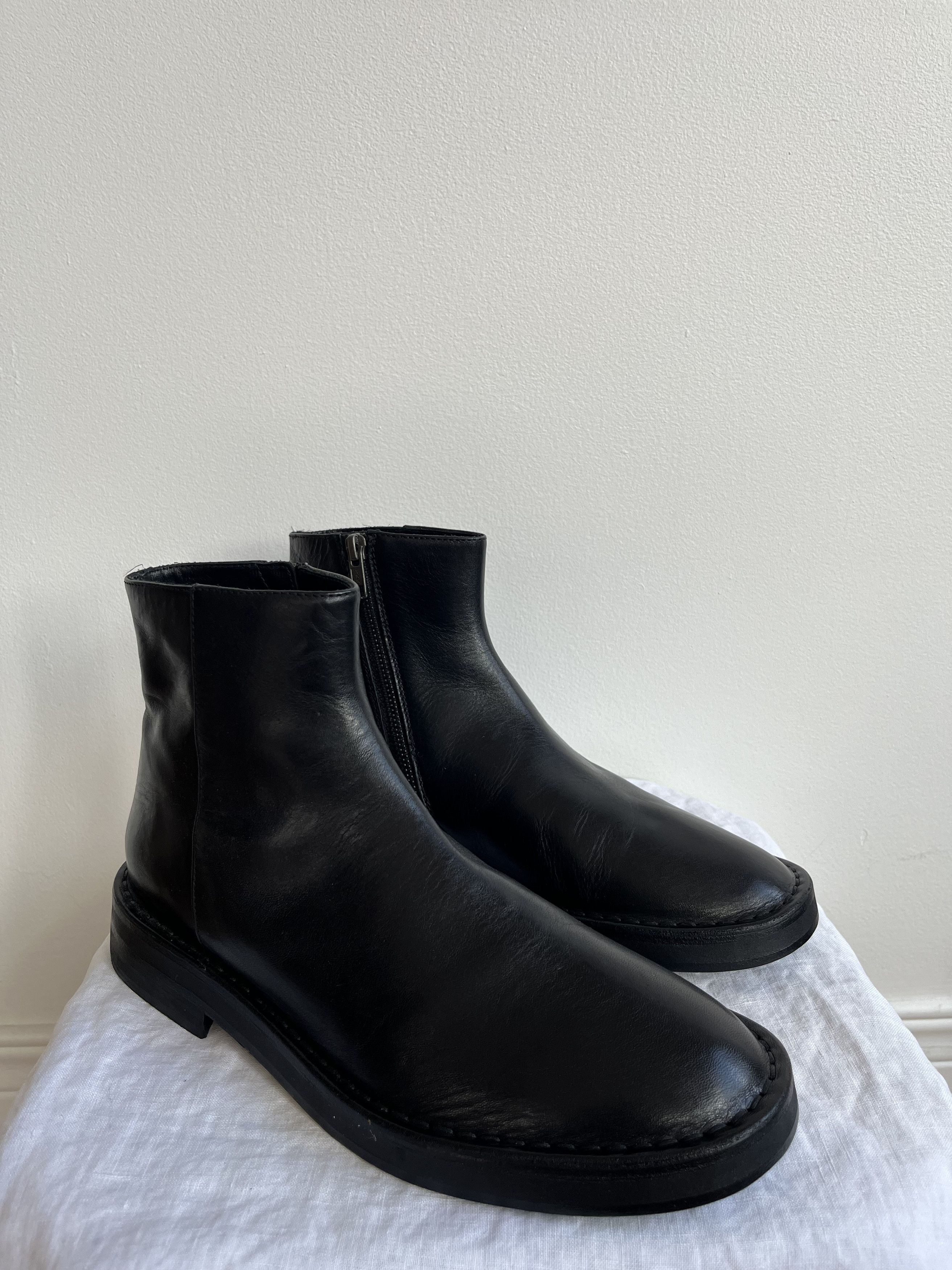 Ann Demeulemeester Black Leather Boots Size US 8 / IT 38 - 2 Thumbnail