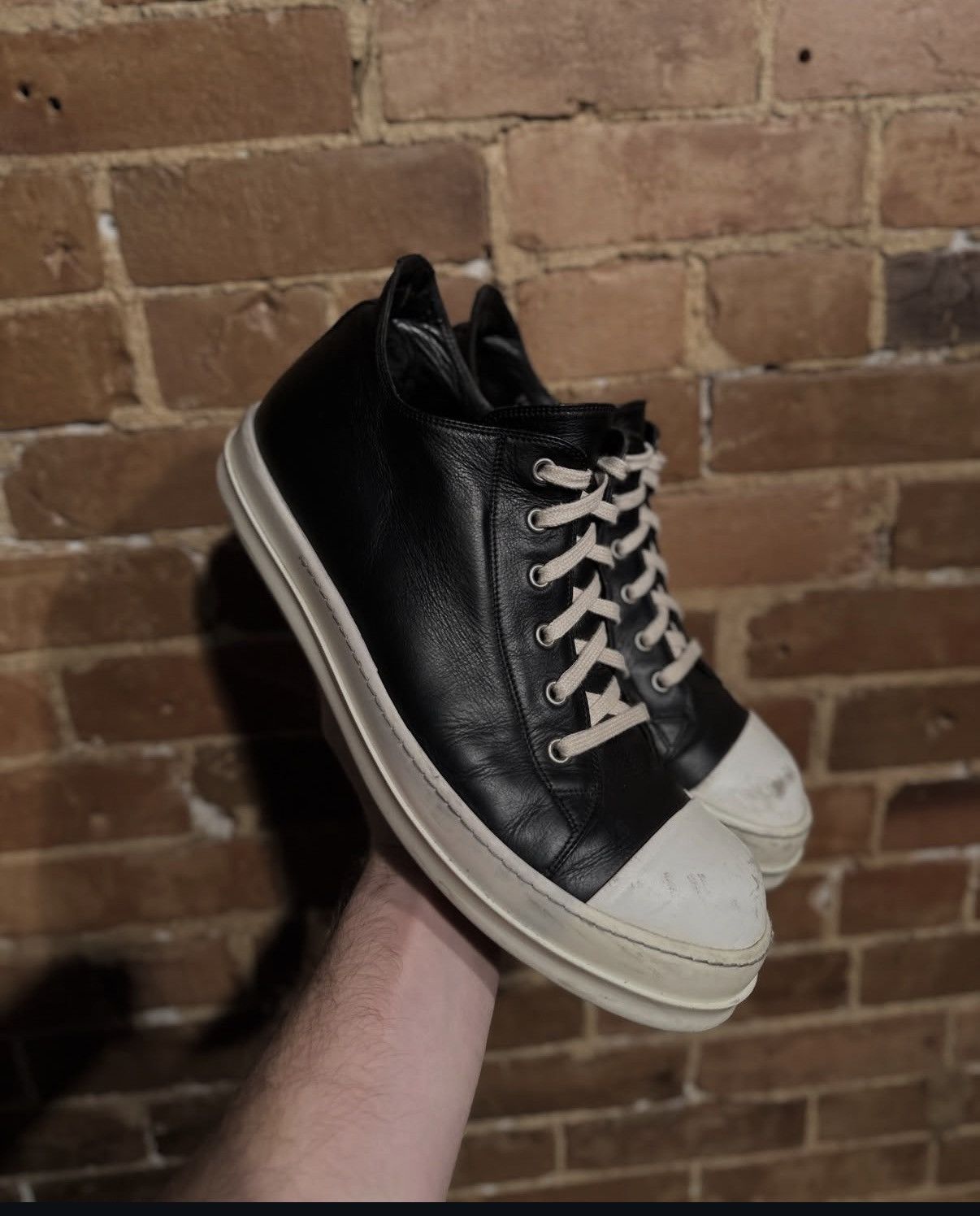 Rick Owens Rick Owens Mainline Leather Lowtop Ramones Size US 12 / EU 45 - 1 Thumbnail
