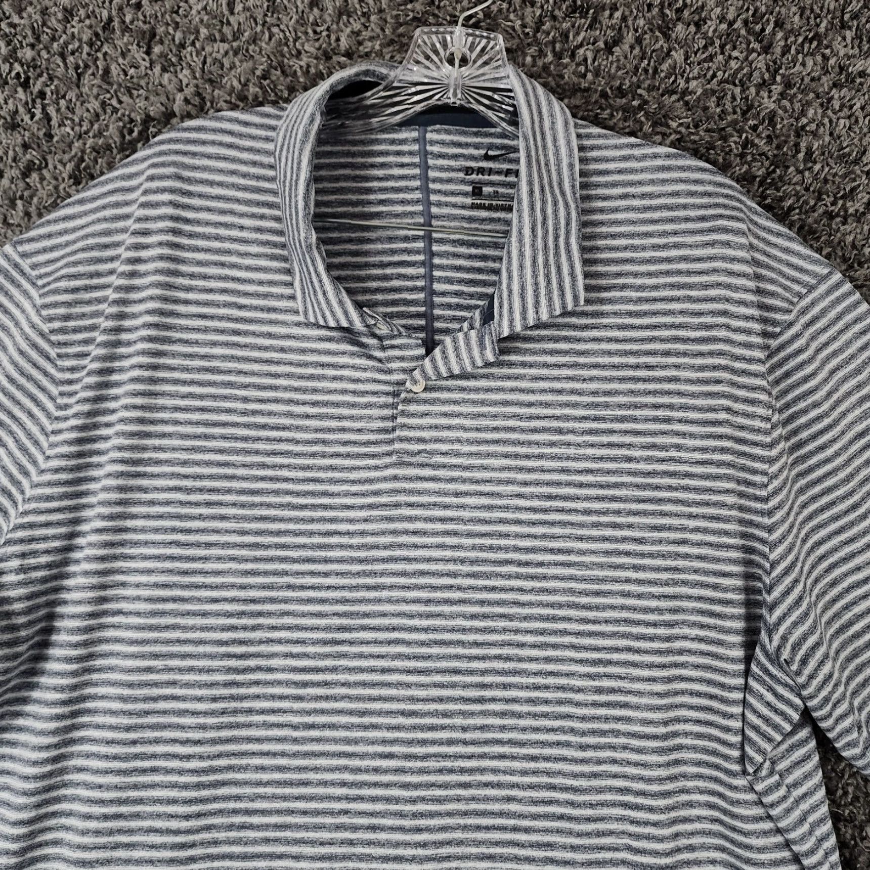 Nike NIKE DRI-FIT Striped Polo Shirt Blue White Short Sleeve Adult XL Mens Size US XL / EU 56 / 4 - 3 Thumbnail