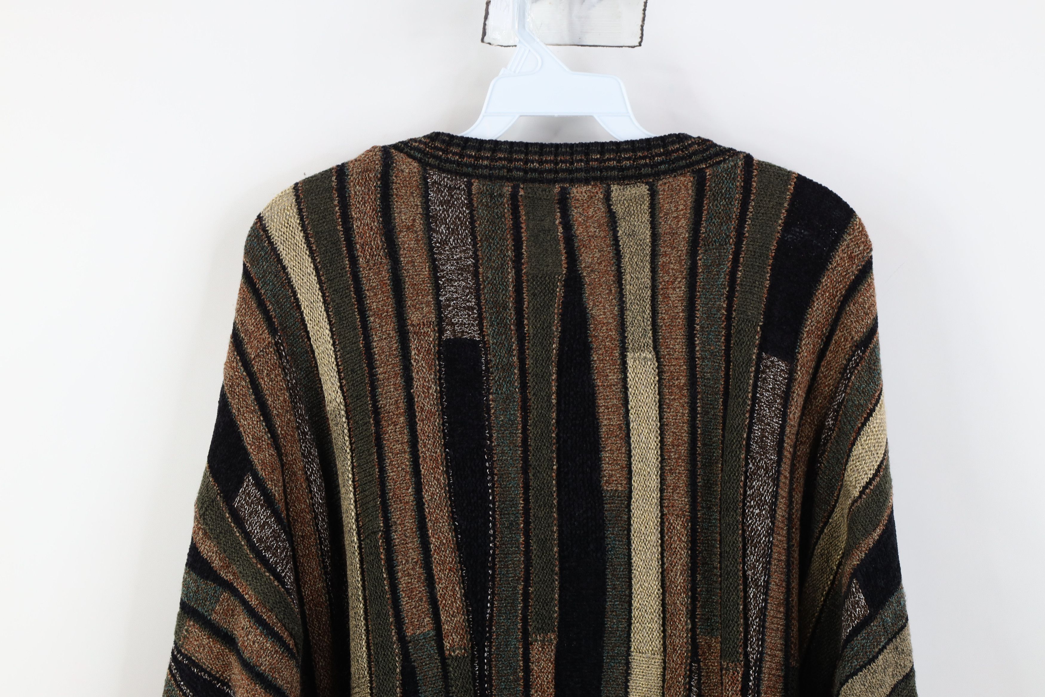 Vintage Vintage 90s Coogi Style Knit Crewneck Sweater Earth Tone Size US XL / EU 56 / 4 - 10 Thumbnail