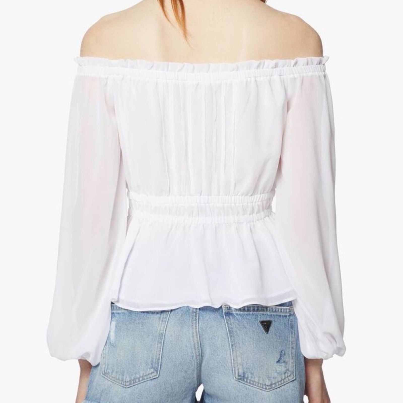 Guess New Guess Elegant White Off-Shoulder Blouse size S Size S / US 4 / IT 40 - 2 Thumbnail
