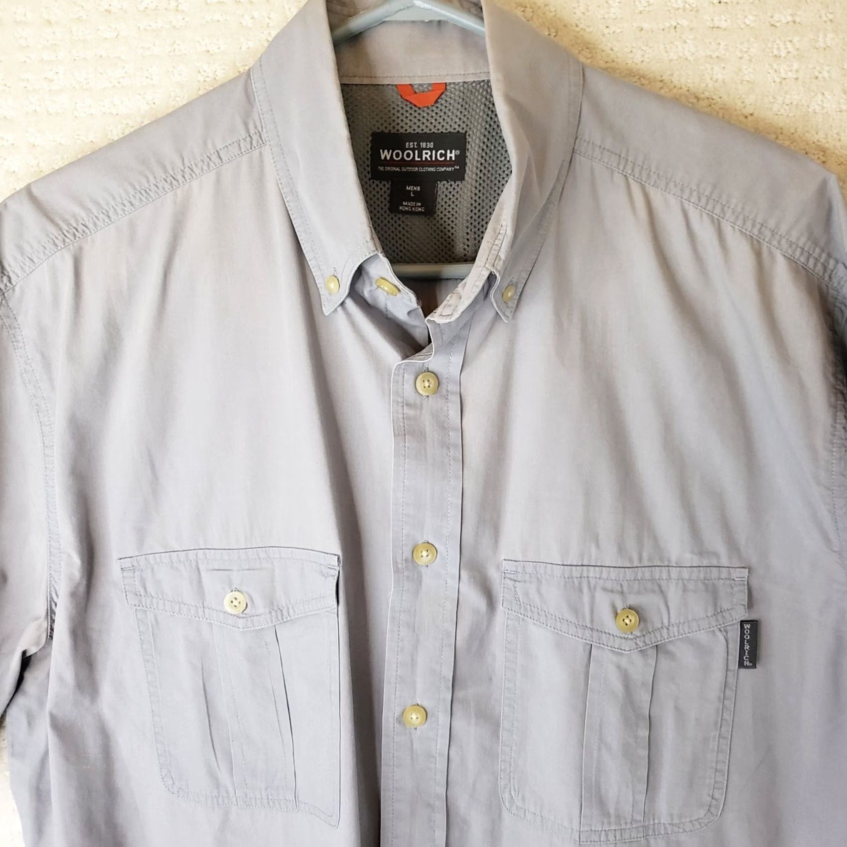 Vintage VINTAGE Woolrich Shirt Mens L Gray Long Sleeve Button-Up Pocketed Outdoor Modern? Size US L / EU 52-54 / 3 - 3 Thumbnail