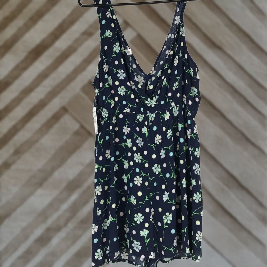 Vintage BP Women's Romper One-Piece Navy Blazer Sophie Floral M Size 32" / US 10 / IT 46 - 1 Thumbnail