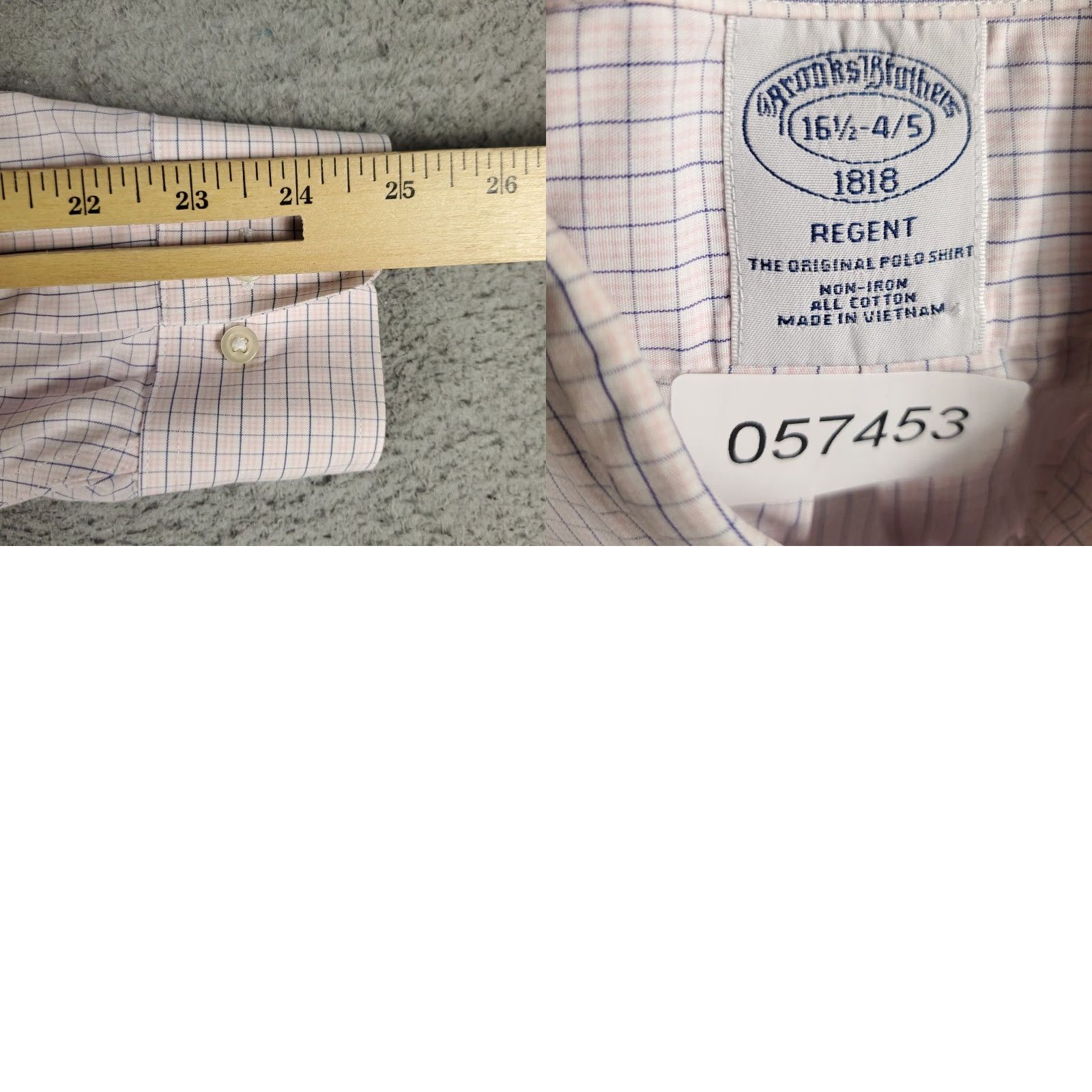 Brooks Brothers Vintage Brooks Brothers Dress Shirt Men 16.5 Pink Plaid Long Sleeve Collared Business Formal Office Wear Size 42R - 8 Thumbnail