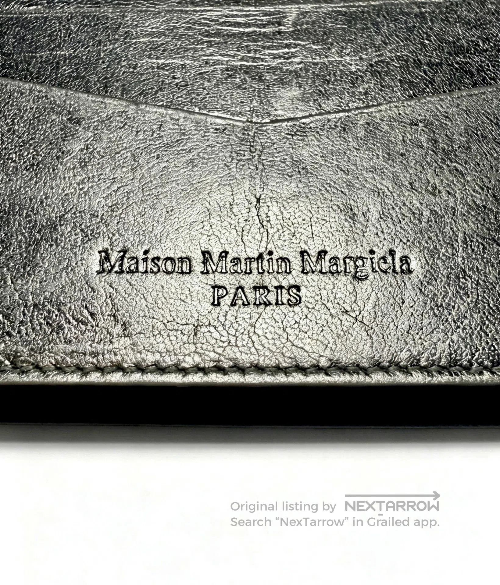 Maison Margiela Maison Martin Margiela Silver Leather Cardholder. Size ONE SIZE - 4 Thumbnail