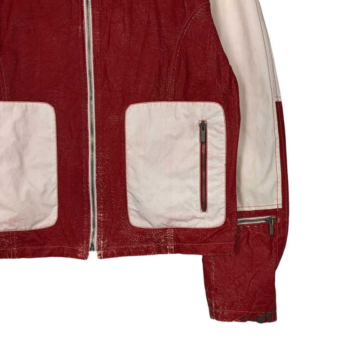 Vintage 🔥VINTAGE BIKER JACKET BYBLOS BLU ITALY LAMPO ZIPPER Size US M / EU 48-50 / 2 - 7 Thumbnail