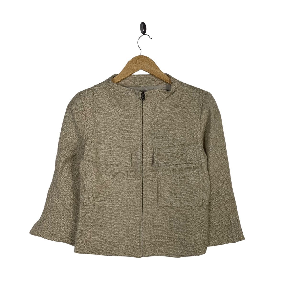 Vintage Vintage Novespazio Primo Palazzo Beige Minimalist Zip Jacket Size M / US 6-8 / IT 42-44 - 1 Thumbnail