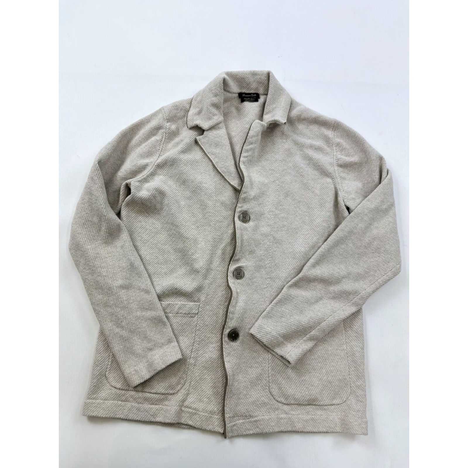 Massimo Dutti Massimo Dutti Blazer Women’s M Medium Beige Sweater Jacket Cotton Size M / US 6-8 / IT 42-44 - 3 Thumbnail