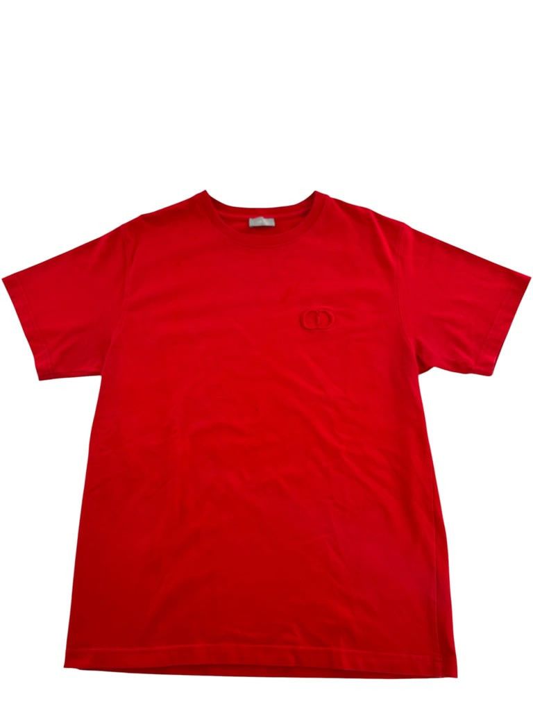 Dior Embriodery Logo Tee Red Size US XL / EU 56 / 4 - 1 Thumbnail