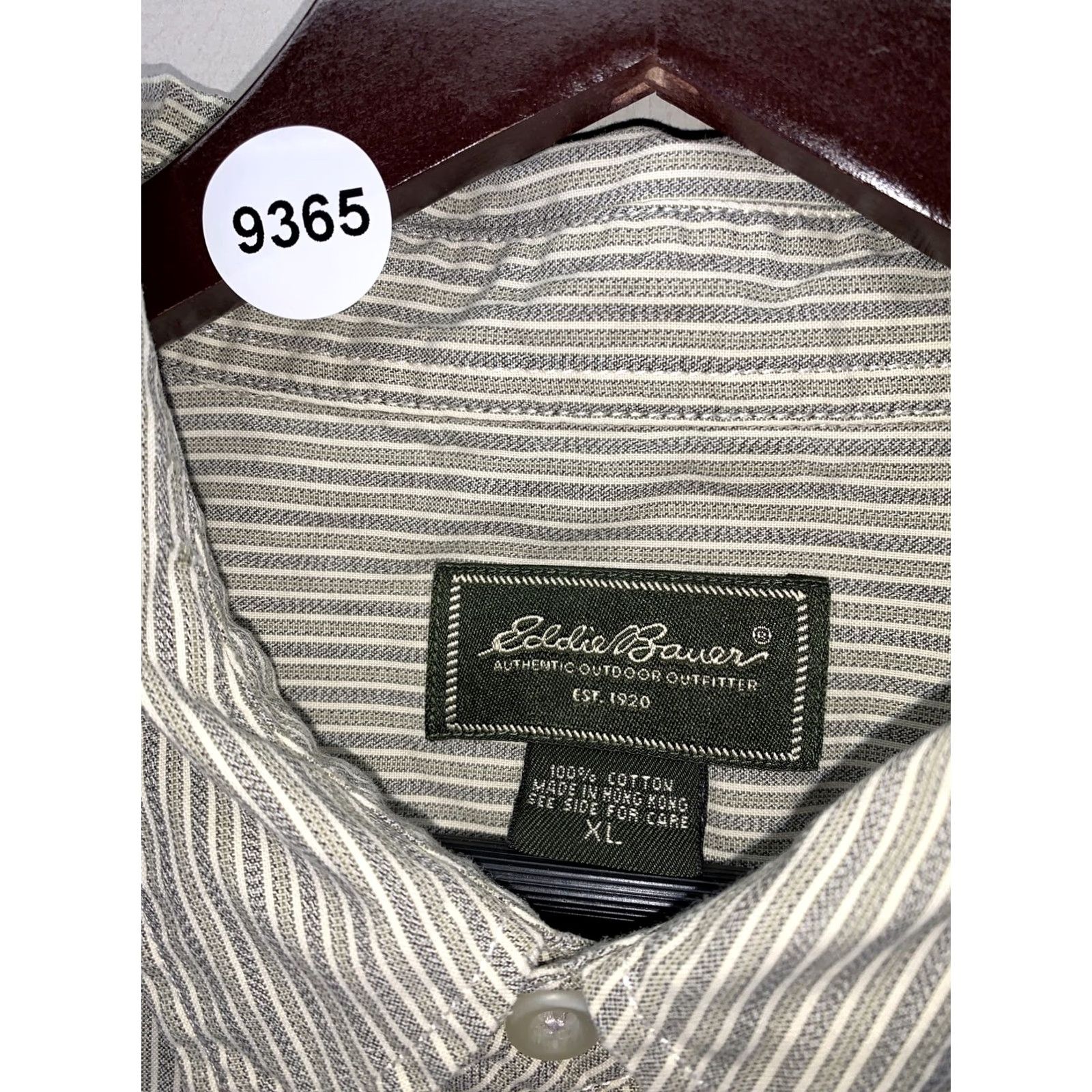 Eddie Bauer VINTAGE Eddie Bauer Cotton Green Tan Pinstripe Short Sleeve Shirt Mens XL-9365 Size US XL / EU 56 / 4 - 4 Thumbnail