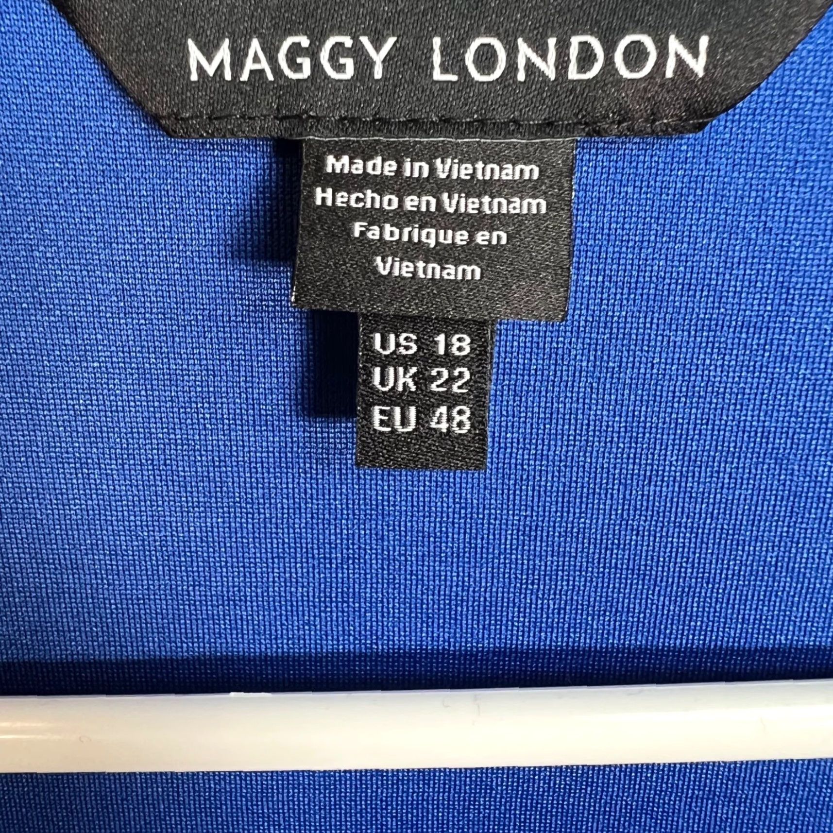 MAGGY LONDON Maggy London Womens Size 18 Belted Blue Midi Shirt Dress Size XXL / US 16-18 / IT 52-54 - 3 Thumbnail