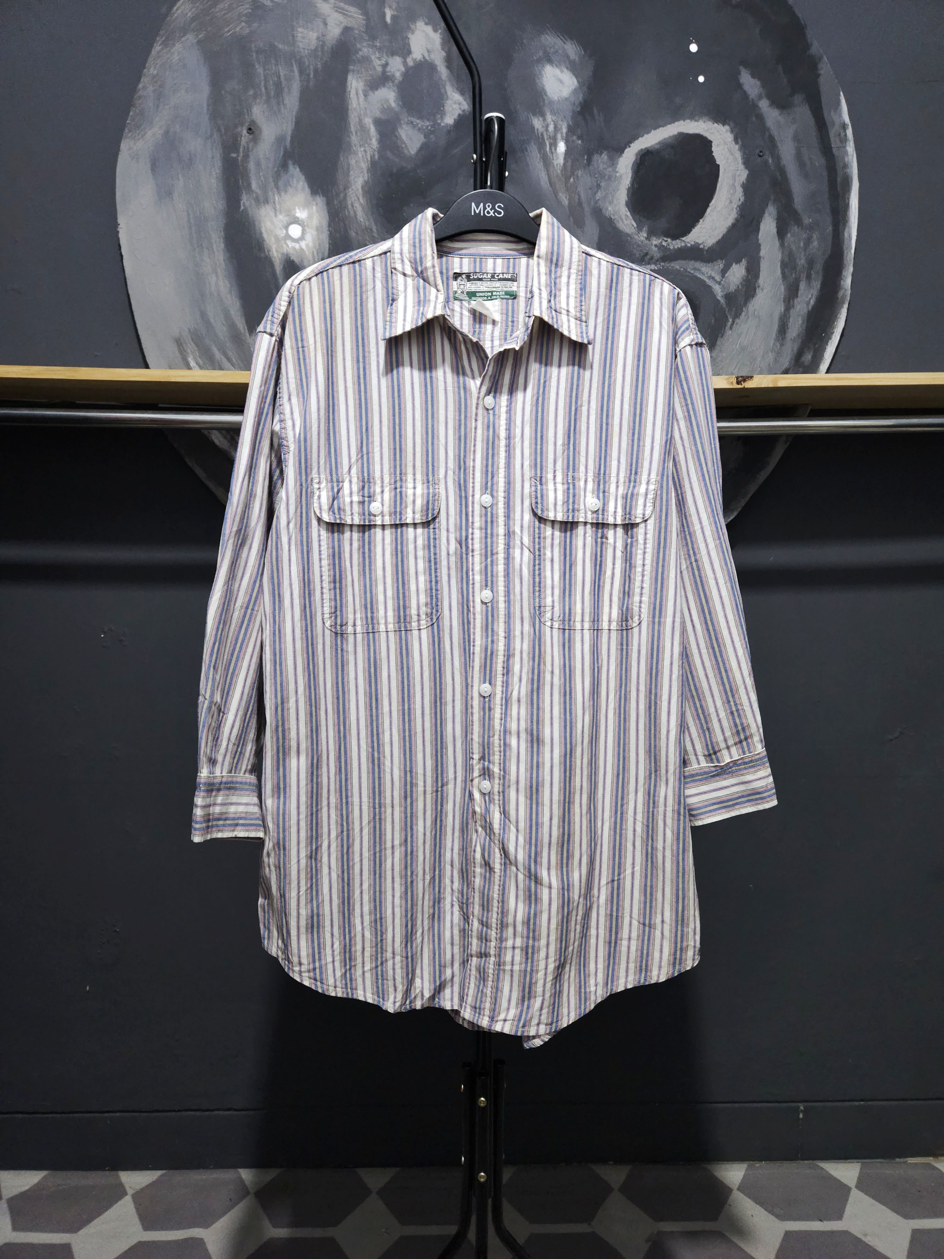 Vintage Sugar Cane Stripe Work Shirt Union Made