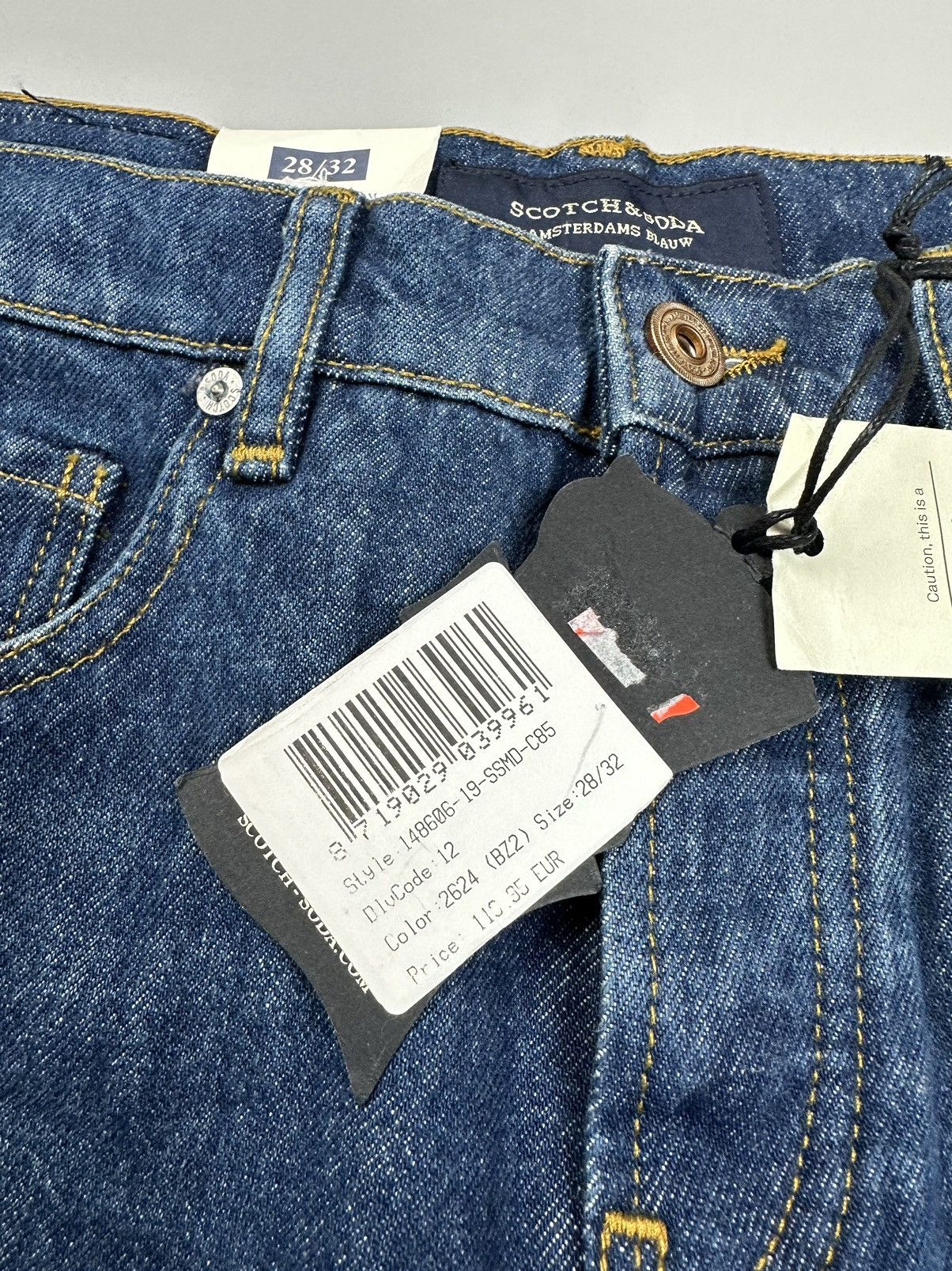 Scotch & Soda Solid Blue Relaxed Fit Jeans Scotch&Soda 28w Size US 28 / EU 44 - 5 Thumbnail