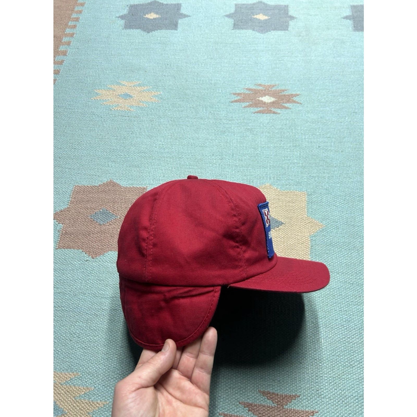 Vintage VINTAGE K-Products Trapper Hat Ear Flap Cap Men Red 6 7/8 - 7 1/2 Michigan Patch Size ONE SIZE - 4 Thumbnail