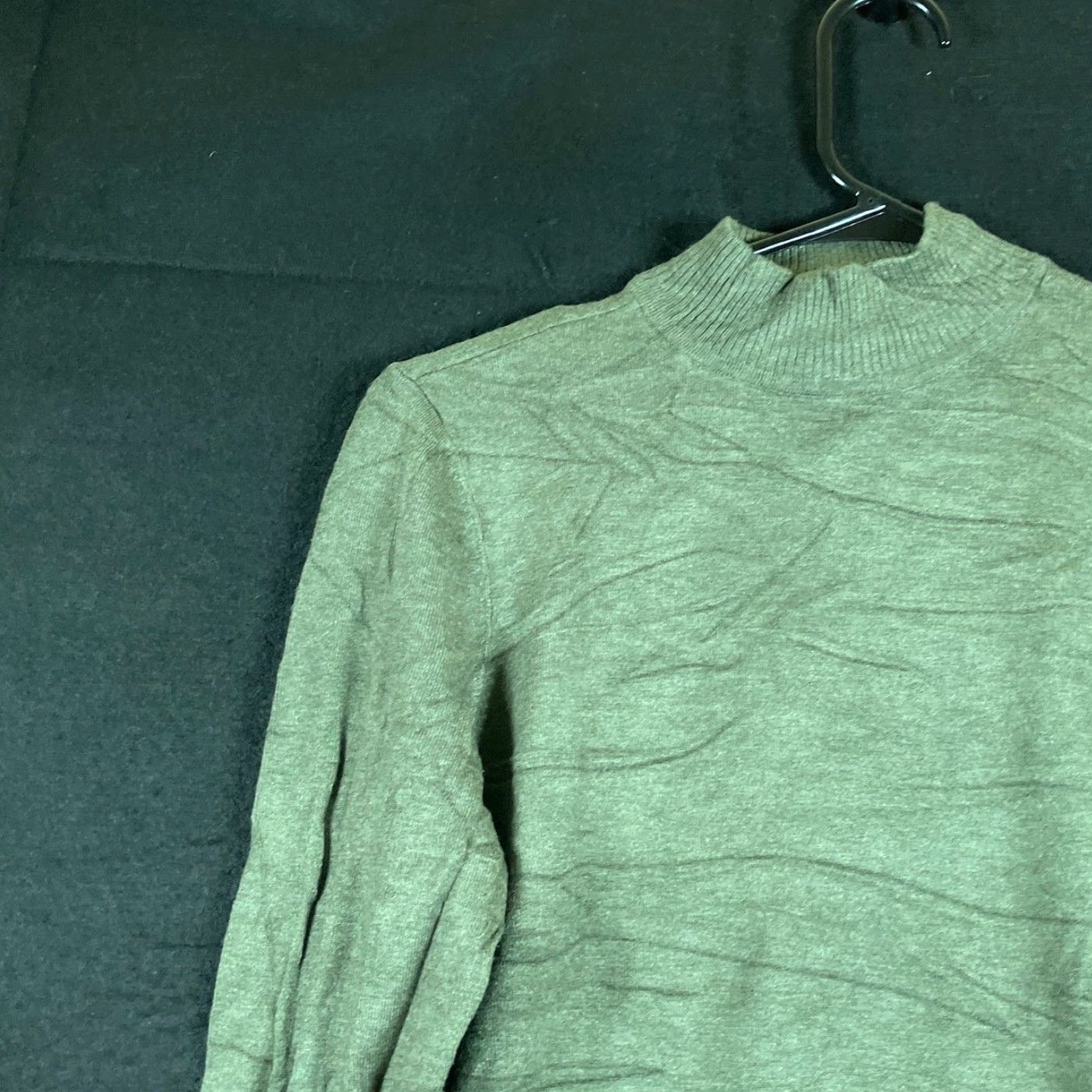 Vintage Chicos Women Sweater Green Mock Neck Pullover Long Sleeve Stretch S KnIT Style Solid Pattern Casual Workwear 0 (S) Womens Size S / US 4 / IT 40 - 3 Thumbnail