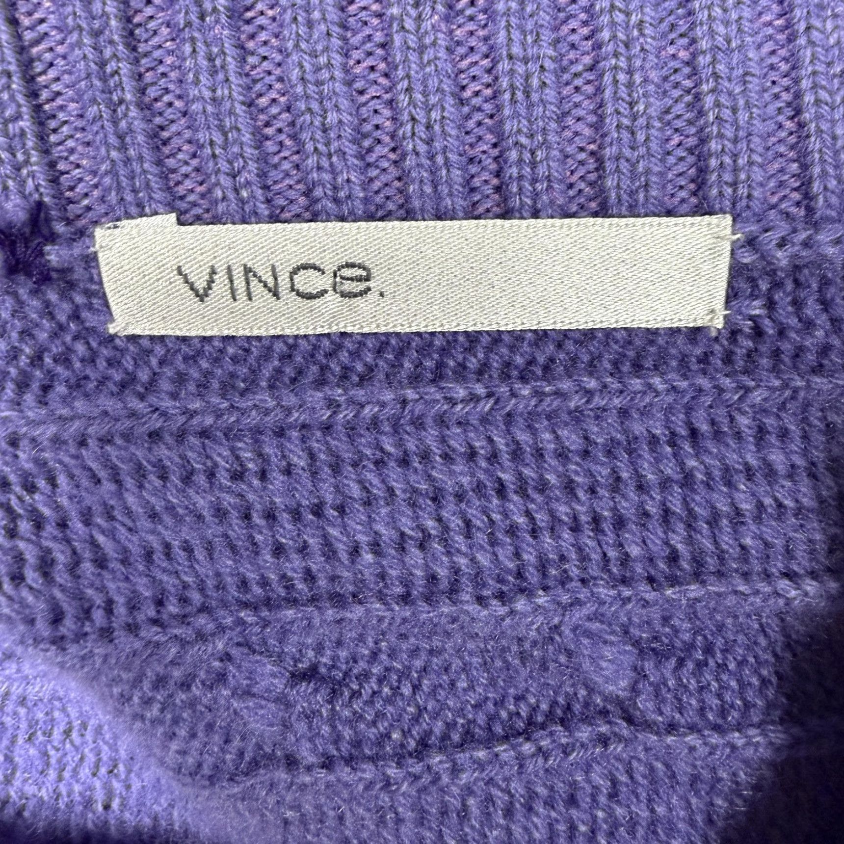 Vince Vince Cape Sweater One Size Purple Cable-Knit Cape-Waisted Knit Women Wool Cashmere V-Neck Button Front Vintage No Size ONE SIZE - 4 Thumbnail