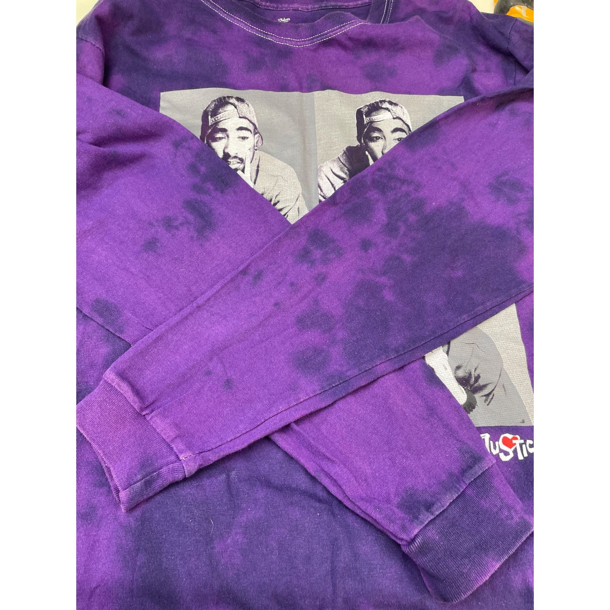 Other Poetic Justice Men's Tupac Purple Tie Dye Long Sleeve T-shir Size US M / EU 48-50 / 2 - 6 Thumbnail