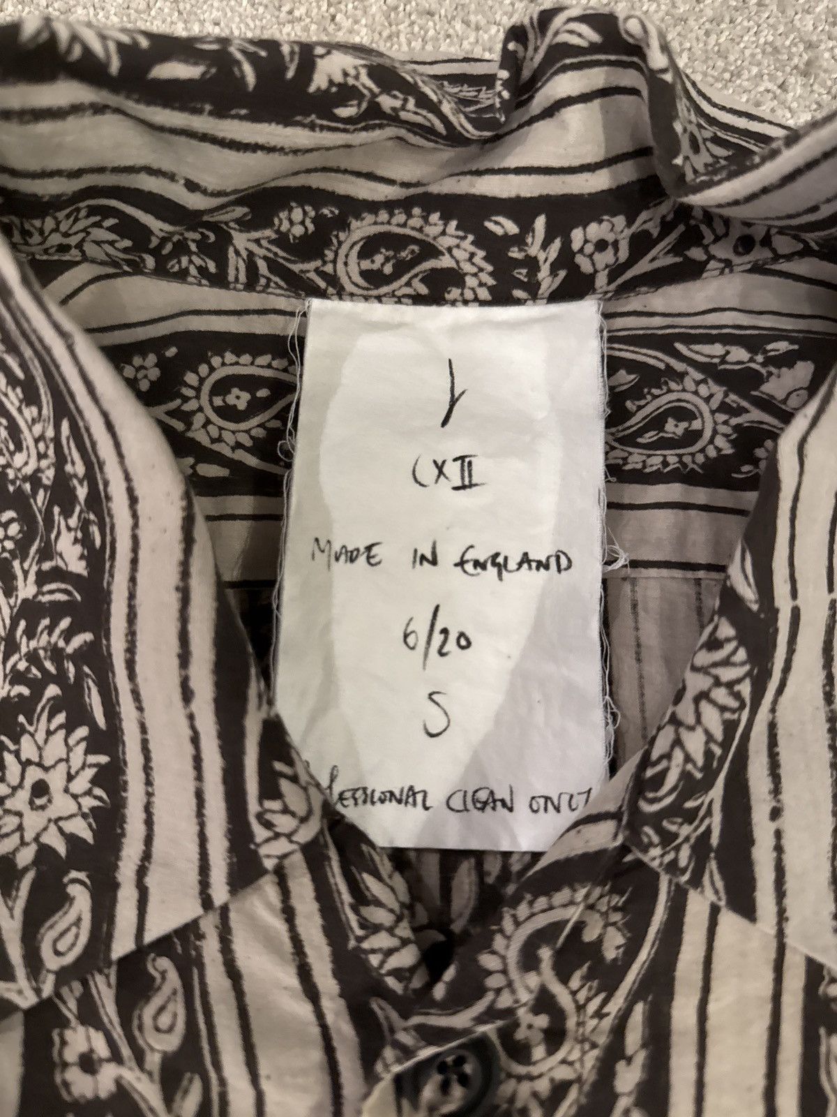 John Alexander Skelton Block Printed Clink Shirt Size US S / EU 44-46 / 1 - 2 Thumbnail