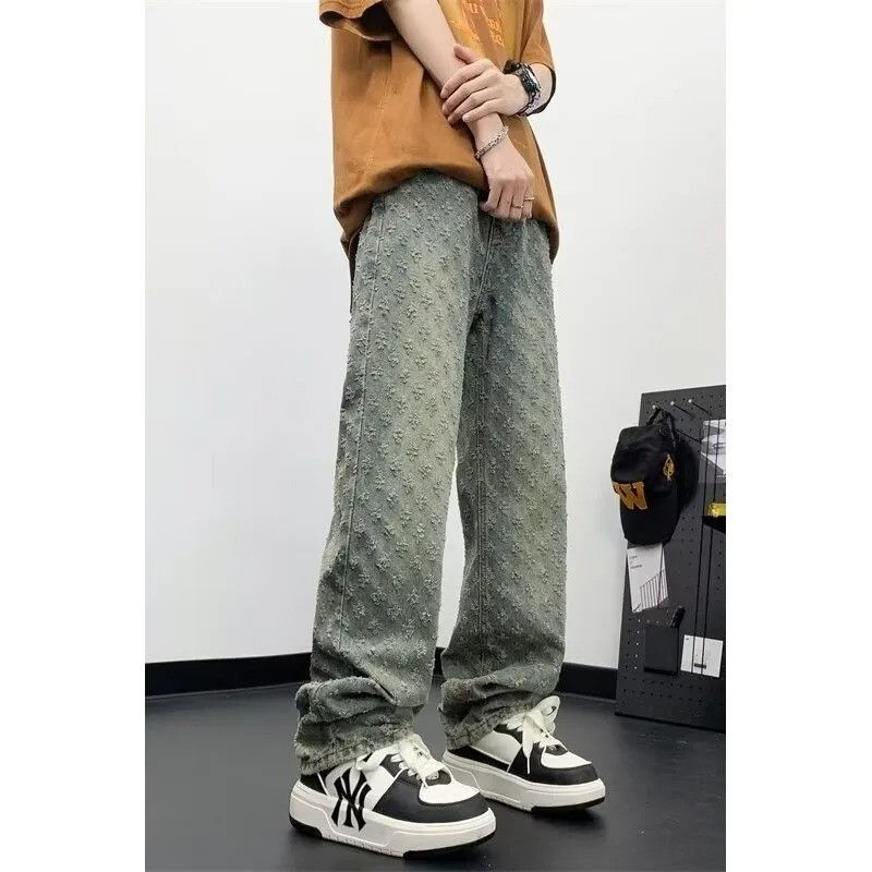 Jean Jacquard Pattern Jeans Size US 33 - 1 Thumbnail