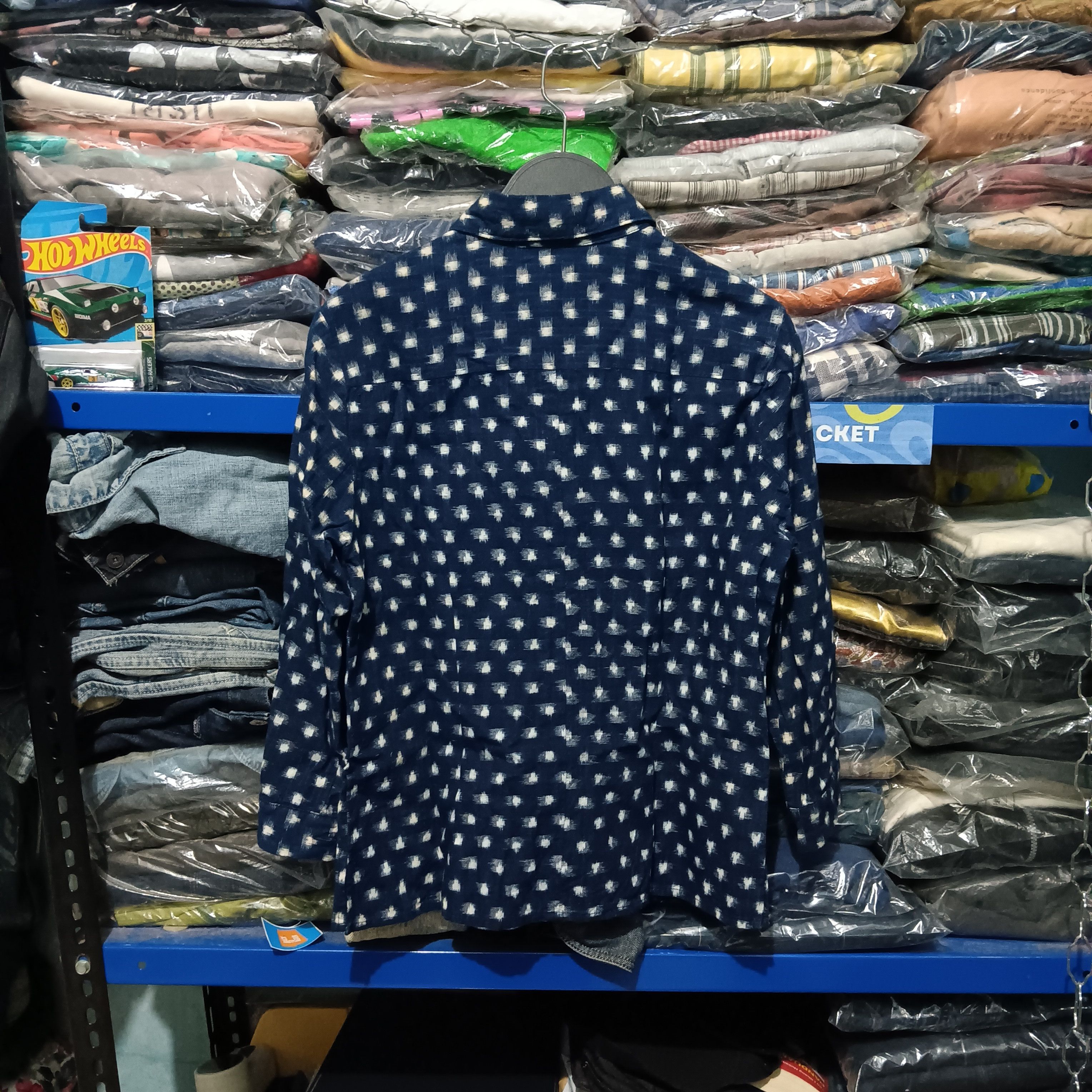 Blue Blue Japan × Japanese Brand Blue-Blue sashiko pattern shirt button Size US M / EU 48-50 / 2 - 5 Thumbnail