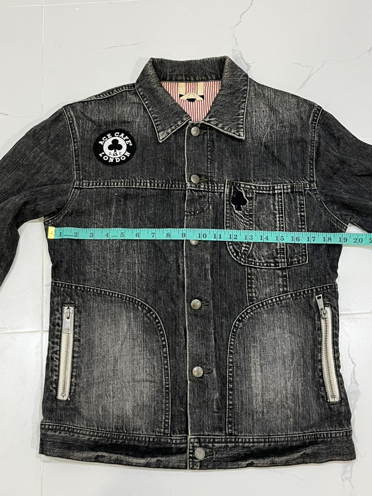 R.Newbold R.Newbold Ace Cafe London collaboration black denim jacket Size US L / EU 52-54 / 3 - 17 Thumbnail